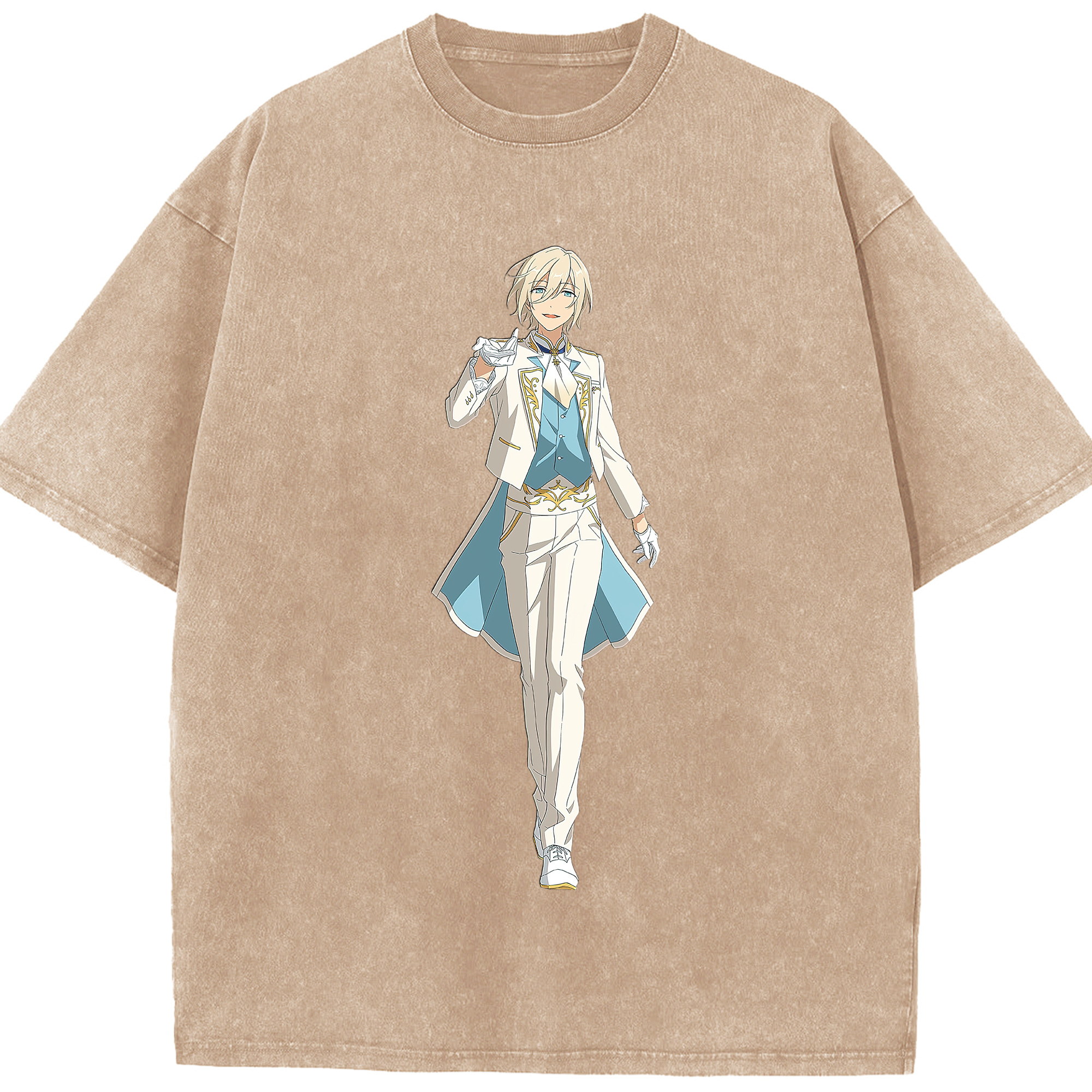 （画像用） あんさんぶるスターズ! Ensemble Stars 綿100% ヴィンテージ風 半袖Tシャツ（フロントプリント）