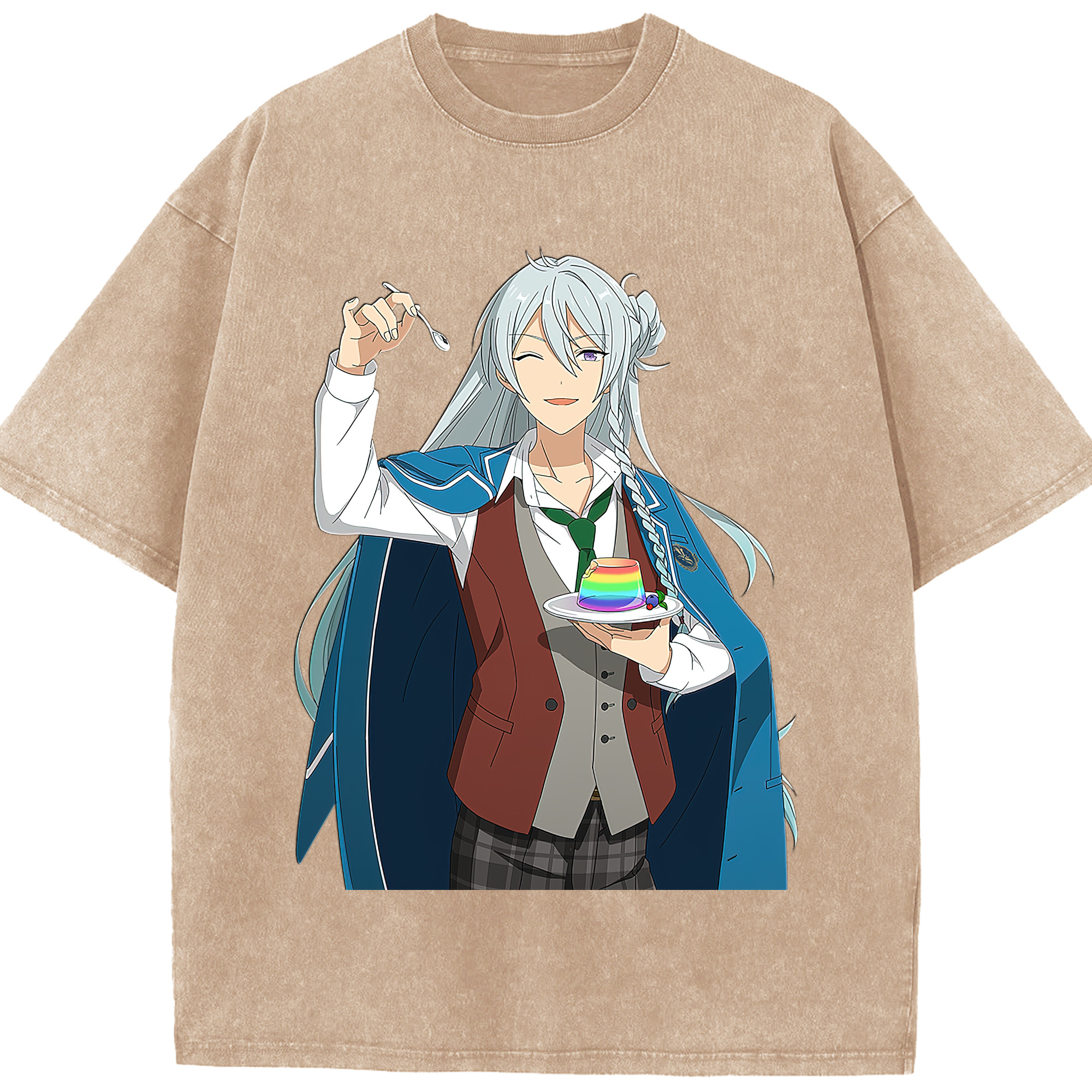 （画像用） あんさんぶるスターズ! Ensemble Stars 綿100% ヴィンテージ風 半袖Tシャツ（フロントプリント）