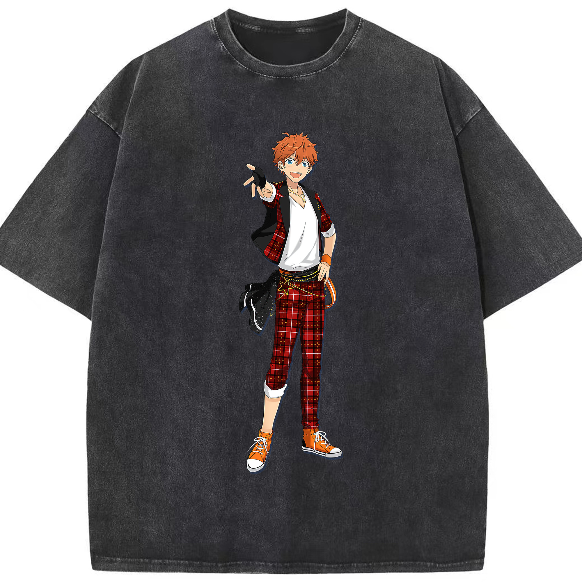 （画像用） あんさんぶるスターズ! Ensemble Stars 綿100% ヴィンテージ風 半袖Tシャツ（フロントプリント）