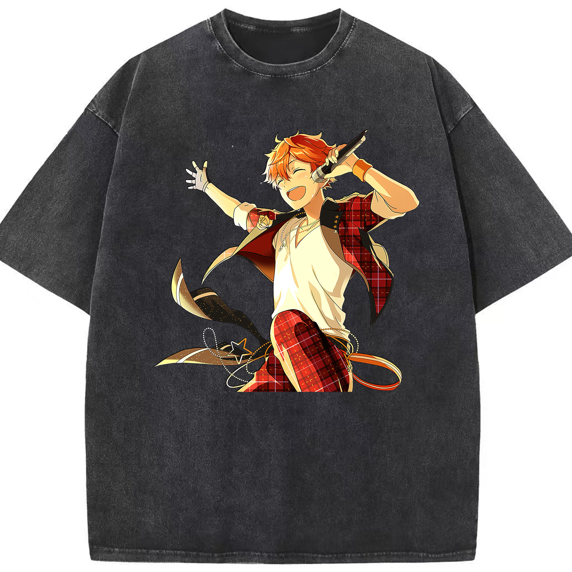 （画像用） あんさんぶるスターズ! Ensemble Stars 綿100% ヴィンテージ風 半袖Tシャツ（フロントプリント）