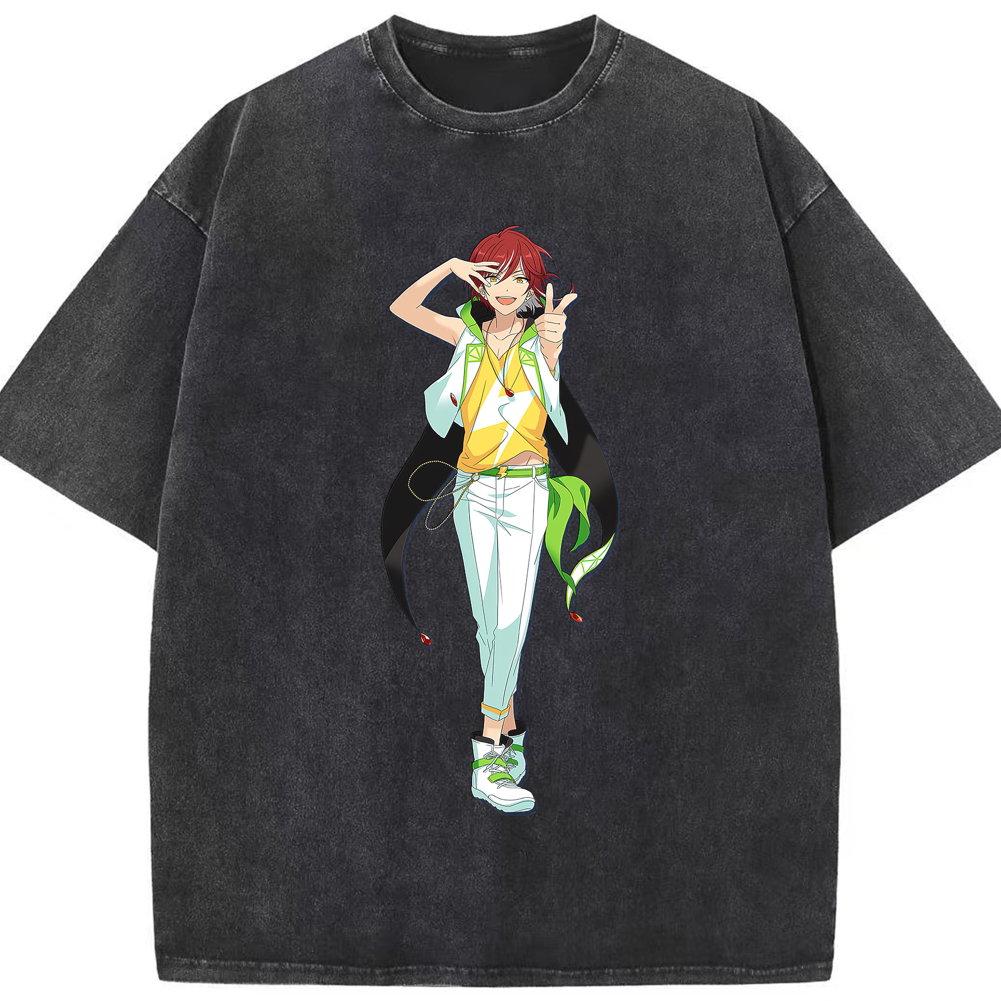 （画像用） あんさんぶるスターズ! Ensemble Stars 綿100% ヴィンテージ風 半袖Tシャツ（フロントプリント）