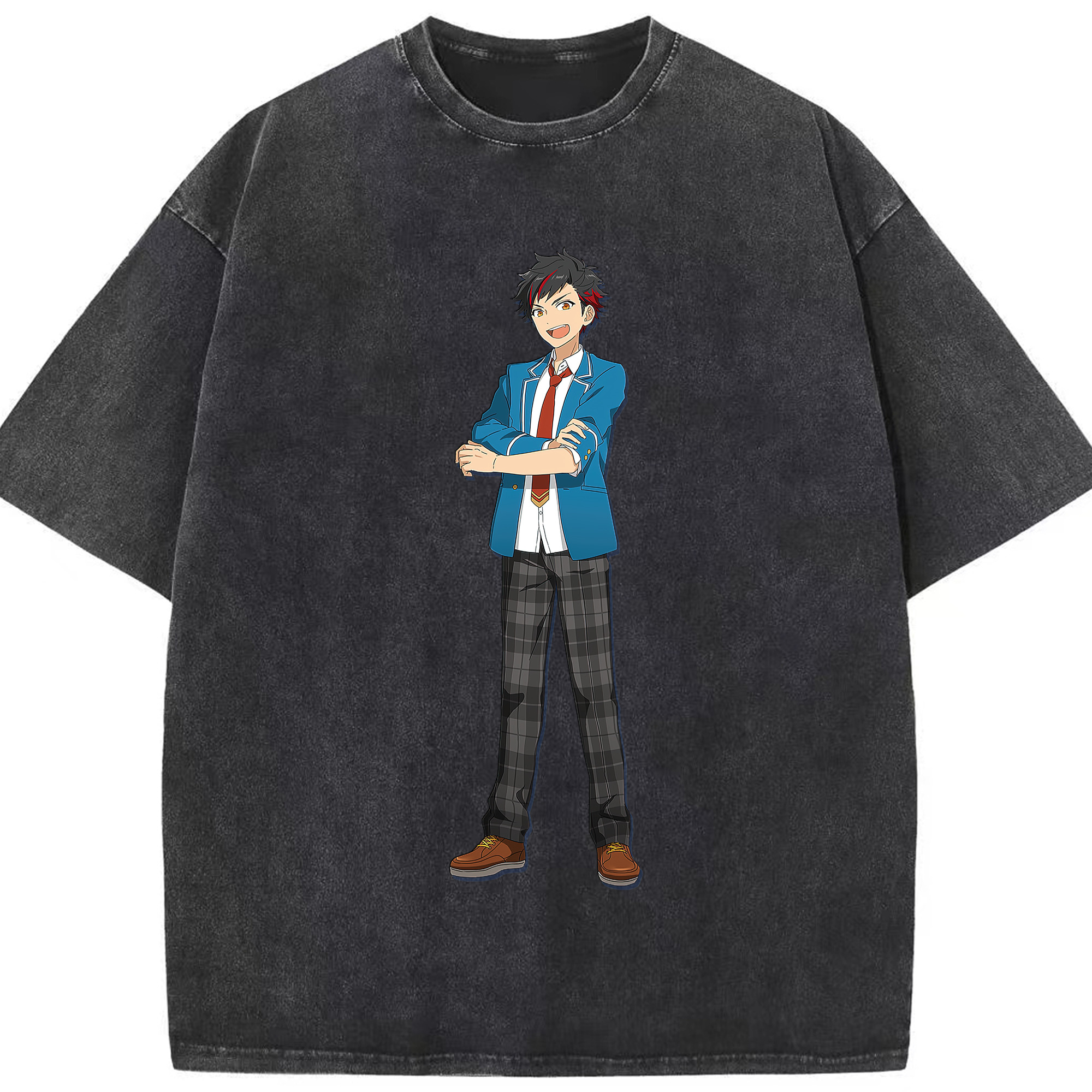 （画像用） あんさんぶるスターズ! Ensemble Stars 綿100% ヴィンテージ風 半袖Tシャツ（フロントプリント）