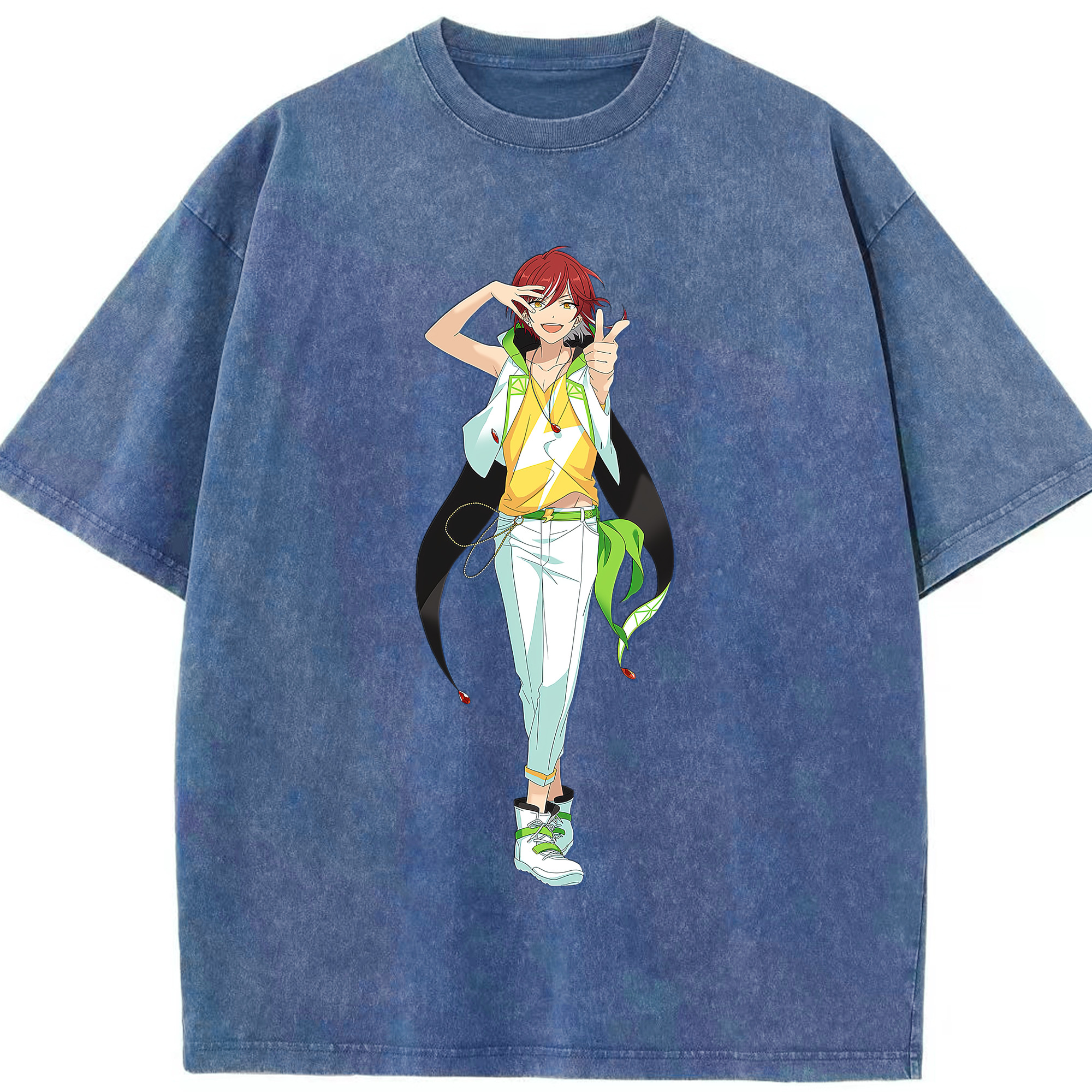 （画像用） あんさんぶるスターズ! Ensemble Stars 綿100% ヴィンテージ風 半袖Tシャツ（フロントプリント）
