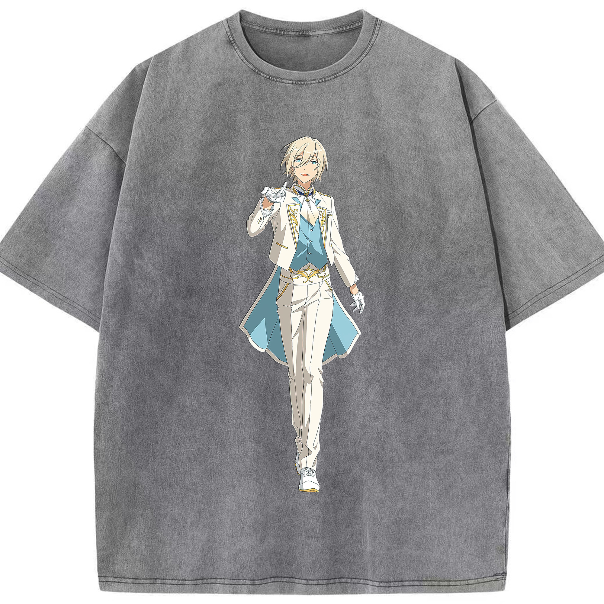 （画像用） あんさんぶるスターズ! Ensemble Stars 綿100% ヴィンテージ風 半袖Tシャツ（フロントプリント）