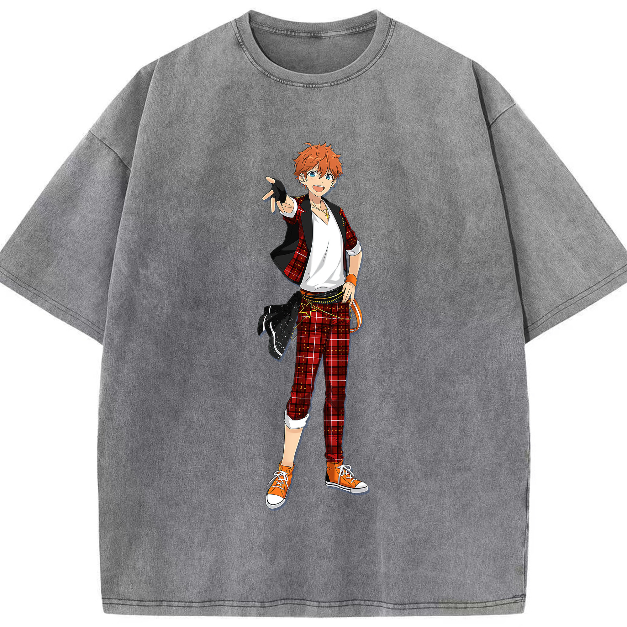 （画像用） あんさんぶるスターズ! Ensemble Stars 綿100% ヴィンテージ風 半袖Tシャツ（フロントプリント）