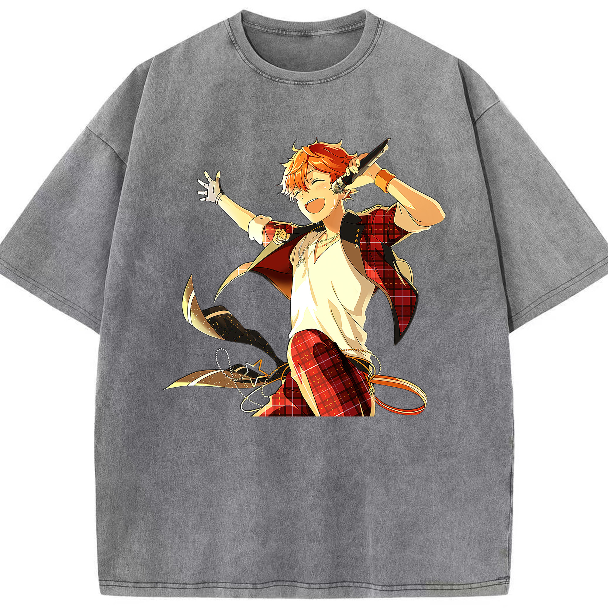 （画像用） あんさんぶるスターズ! Ensemble Stars 綿100% ヴィンテージ風 半袖Tシャツ（フロントプリント）