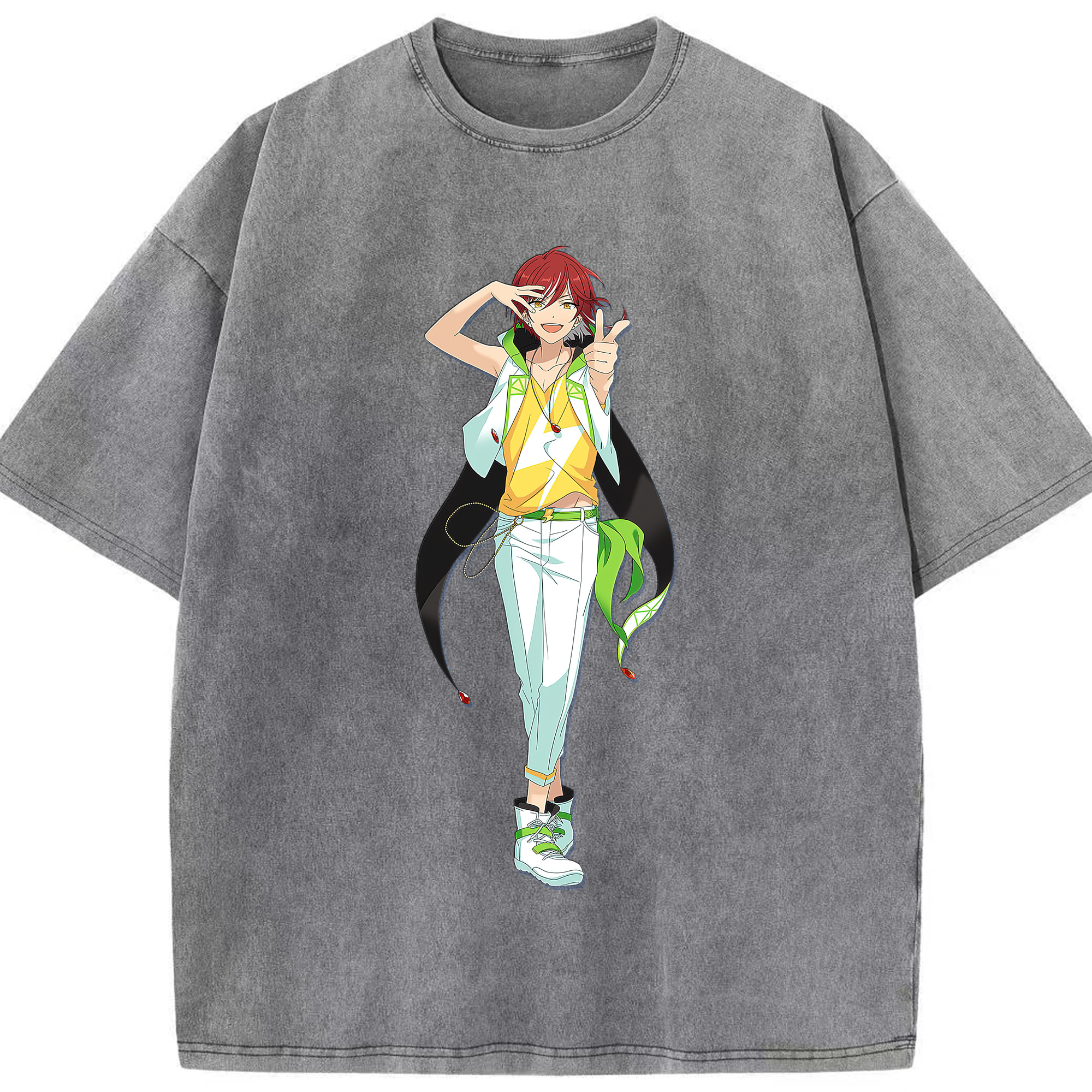 （画像用） あんさんぶるスターズ! Ensemble Stars 綿100% ヴィンテージ風 半袖Tシャツ（フロントプリント）