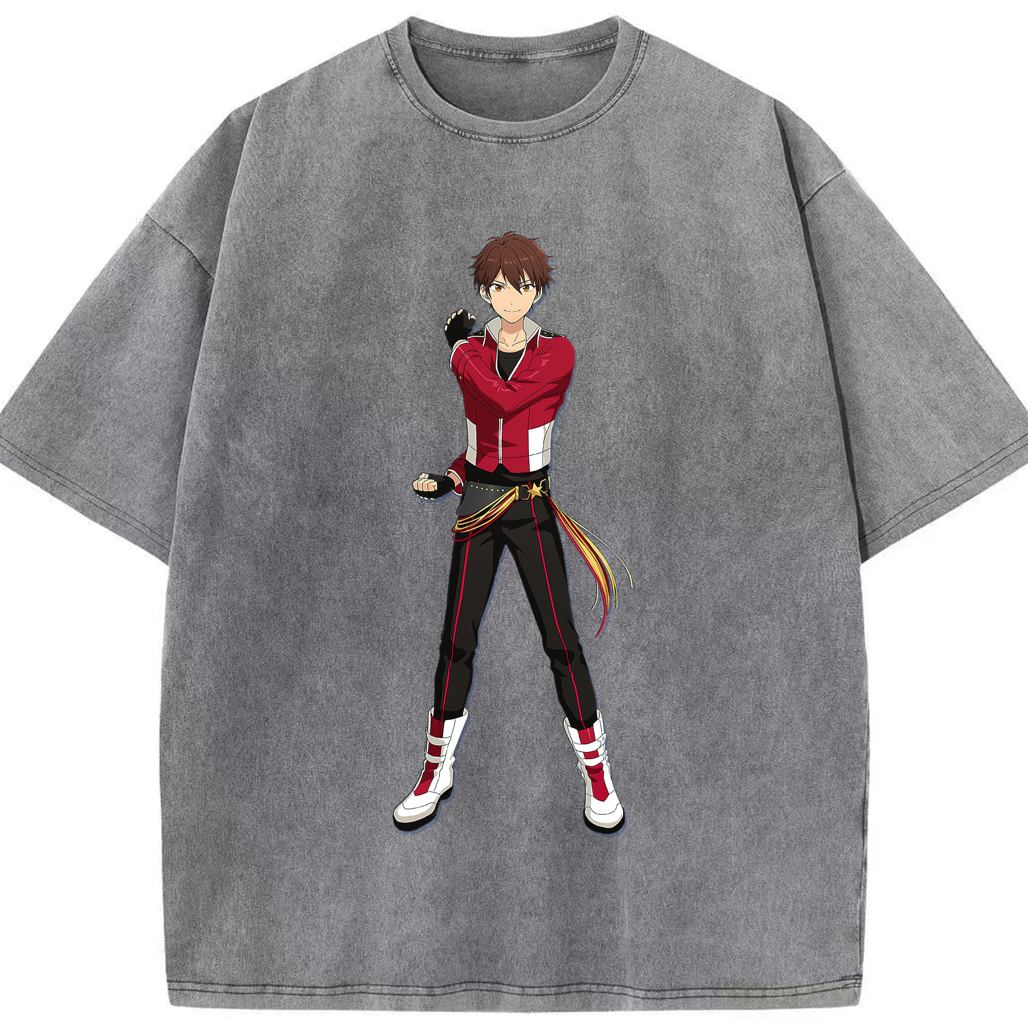 （画像用） あんさんぶるスターズ! Ensemble Stars 綿100% ヴィンテージ風 半袖Tシャツ（フロントプリント）