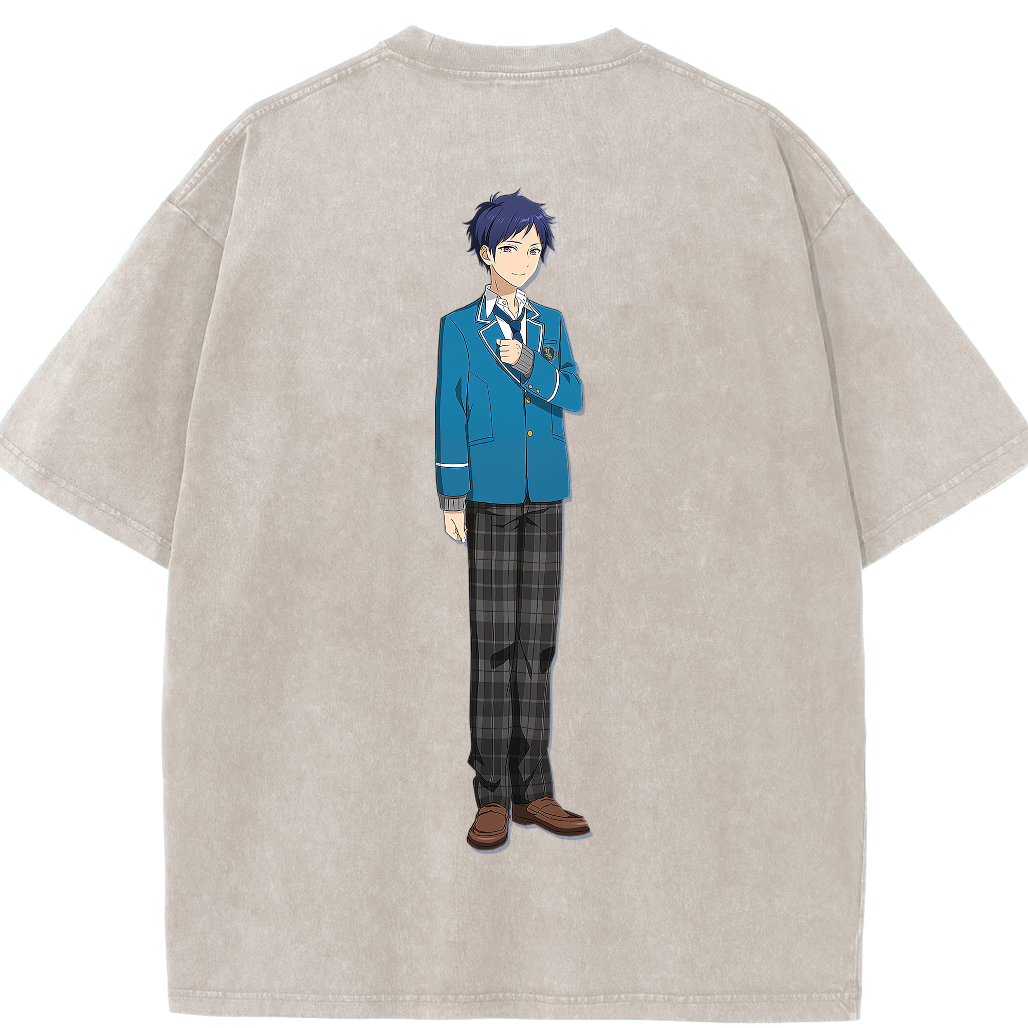 （画像用） あんさんぶるスターズ! Ensemble Stars 綿100% ヴィンテージ風 半袖Tシャツ（背面プリント）