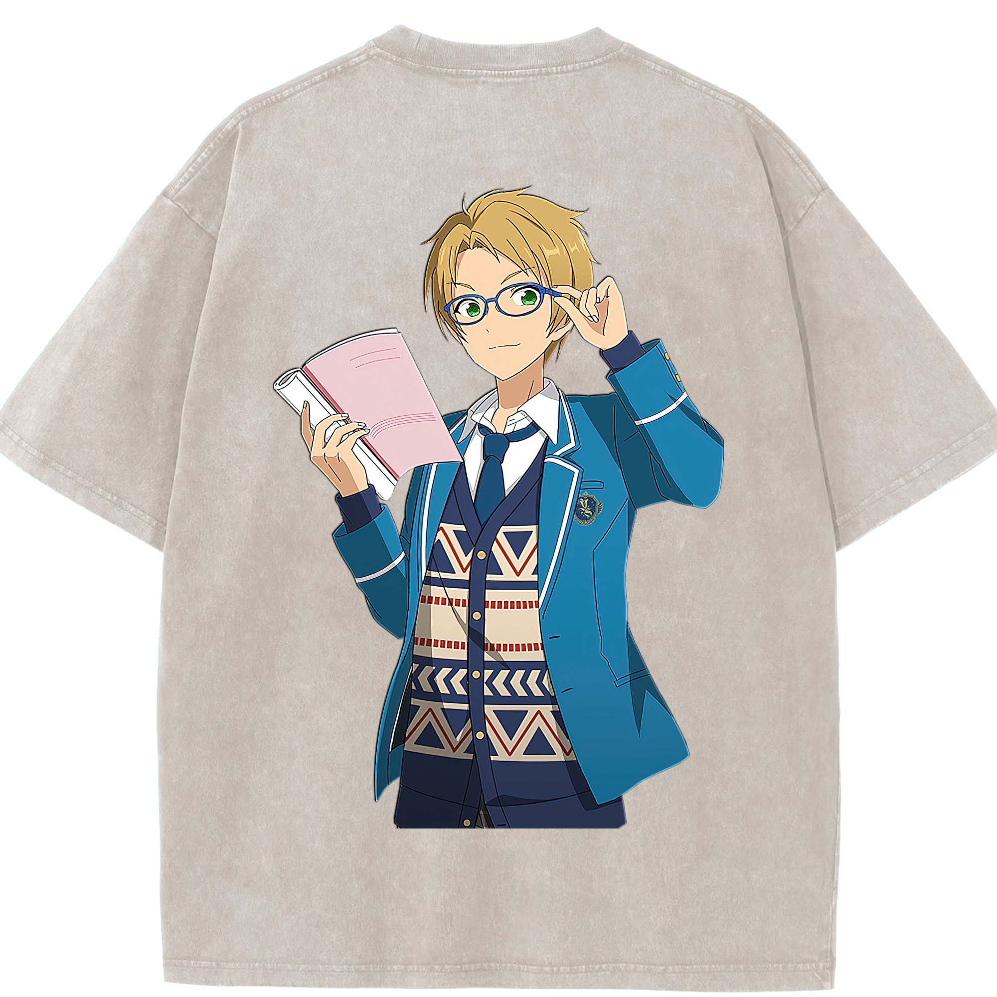 （画像用） あんさんぶるスターズ! Ensemble Stars 綿100% ヴィンテージ風 半袖Tシャツ（背面プリント）