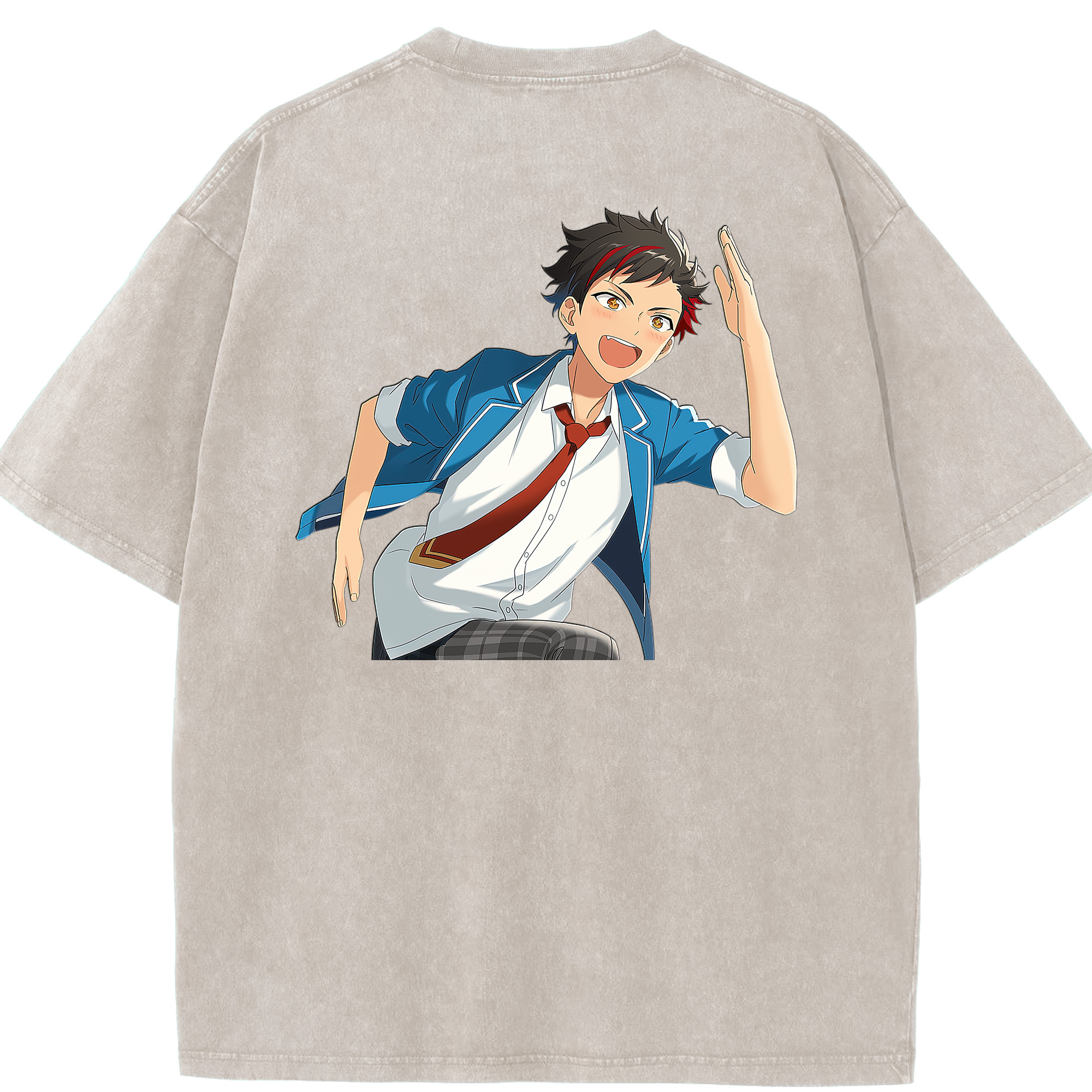 （画像用） あんさんぶるスターズ! Ensemble Stars 綿100% ヴィンテージ風 半袖Tシャツ（背面プリント）