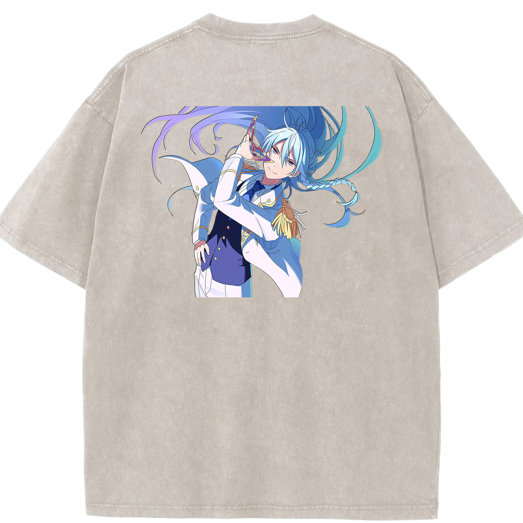 （画像用） あんさんぶるスターズ! Ensemble Stars 綿100% ヴィンテージ風 半袖Tシャツ（背面プリント）