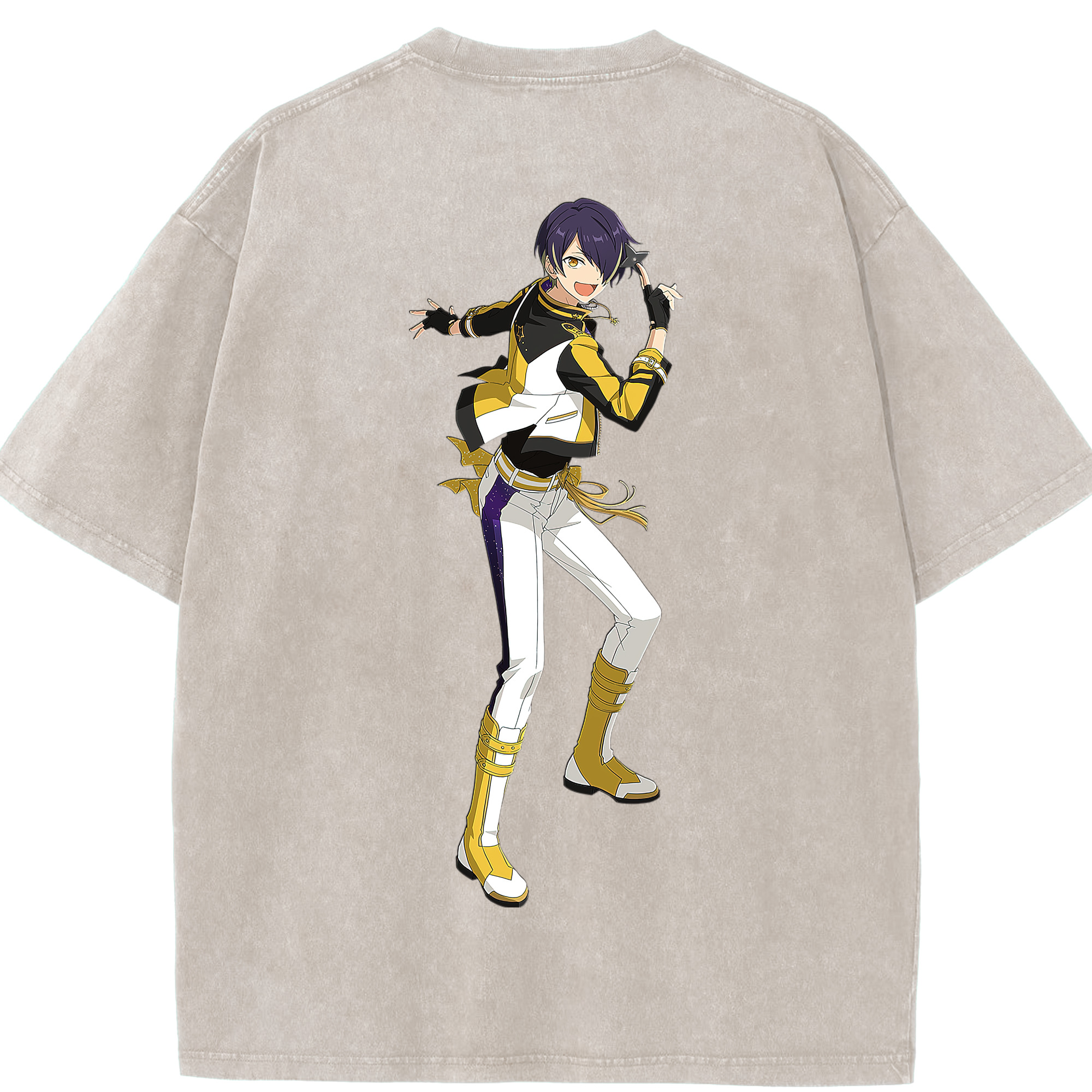 （画像用） あんさんぶるスターズ! Ensemble Stars 綿100% ヴィンテージ風 半袖Tシャツ（背面プリント）