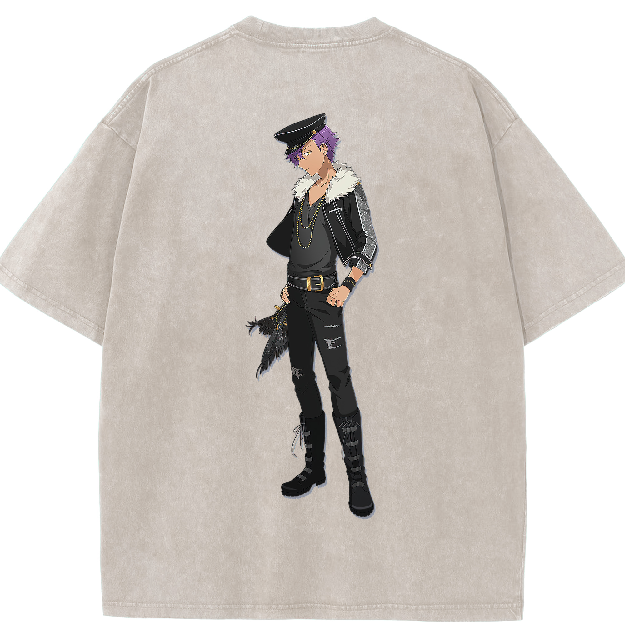 （画像用） あんさんぶるスターズ! Ensemble Stars 綿100% ヴィンテージ風 半袖Tシャツ（背面プリント）