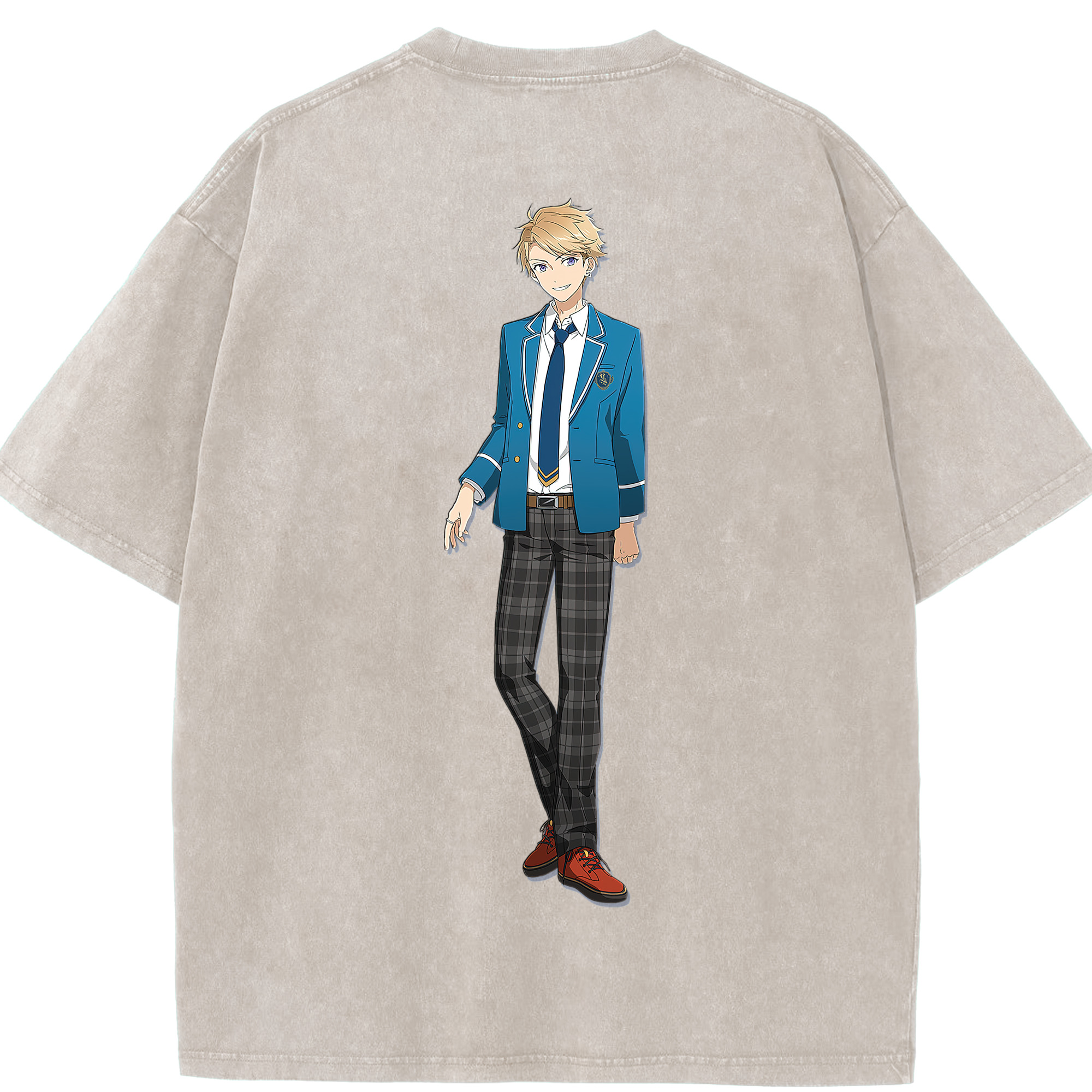 （画像用） あんさんぶるスターズ! Ensemble Stars 綿100% ヴィンテージ風 半袖Tシャツ（背面プリント）