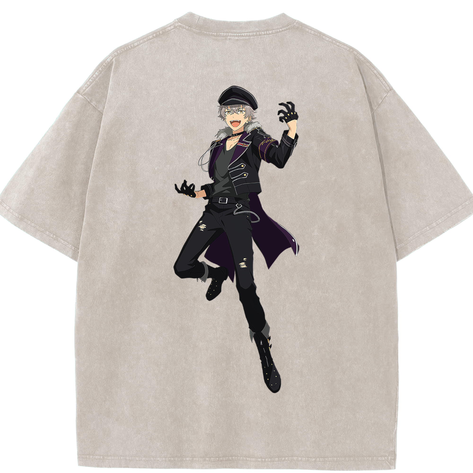 （画像用） あんさんぶるスターズ! Ensemble Stars 綿100% ヴィンテージ風 半袖Tシャツ（背面プリント）