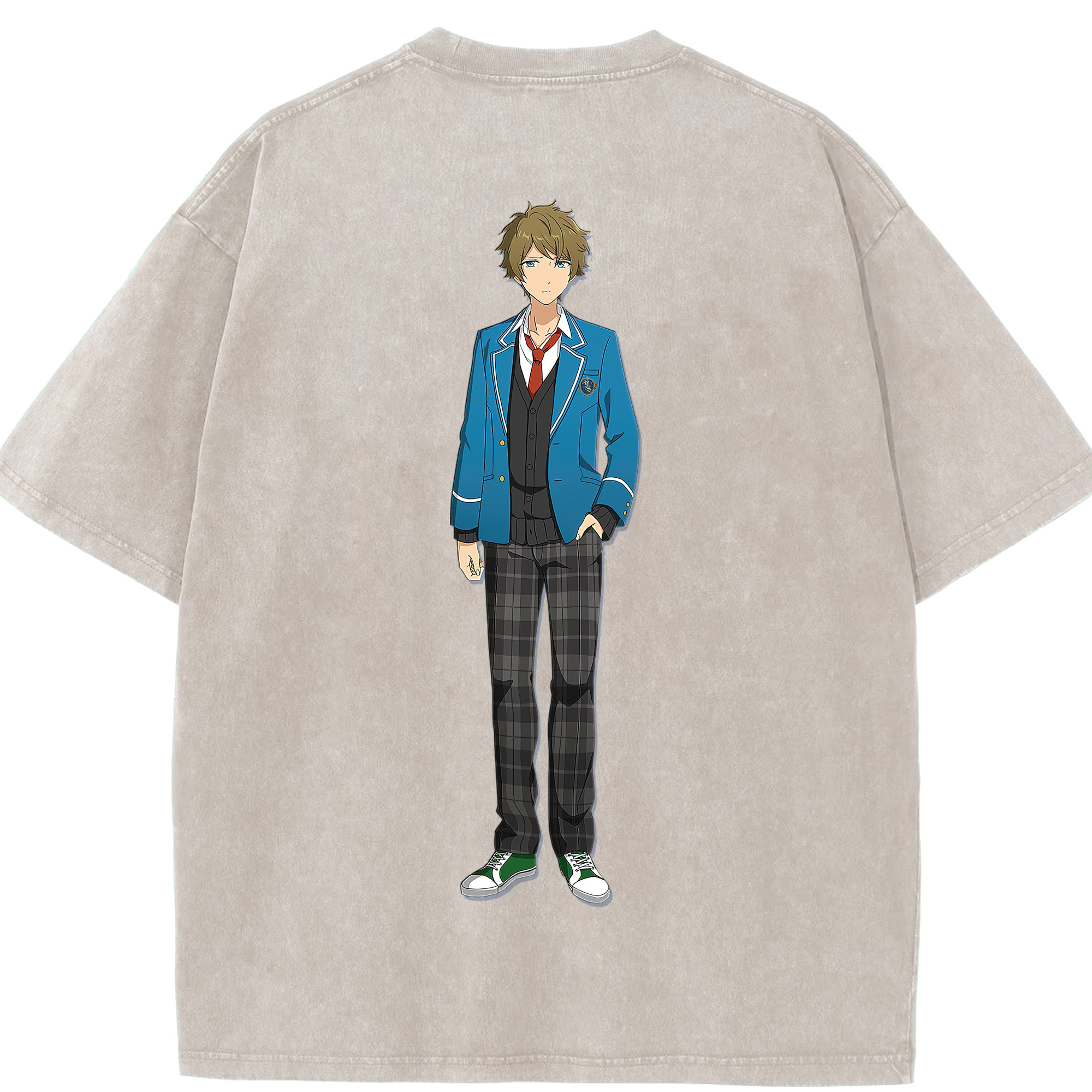 （画像用） あんさんぶるスターズ! Ensemble Stars 綿100% ヴィンテージ風 半袖Tシャツ（背面プリント）
