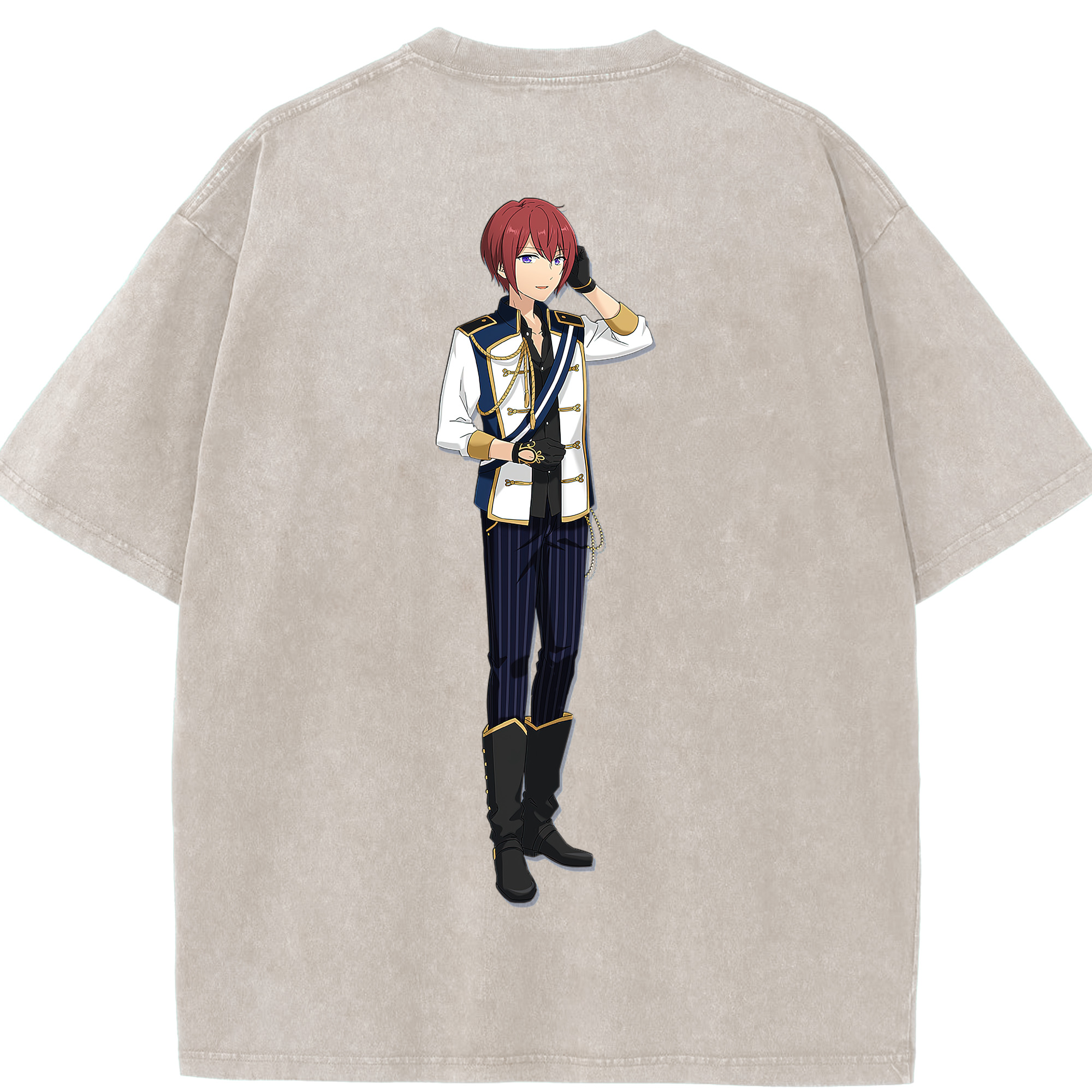 （画像用） あんさんぶるスターズ! Ensemble Stars 綿100% ヴィンテージ風 半袖Tシャツ（背面プリント）