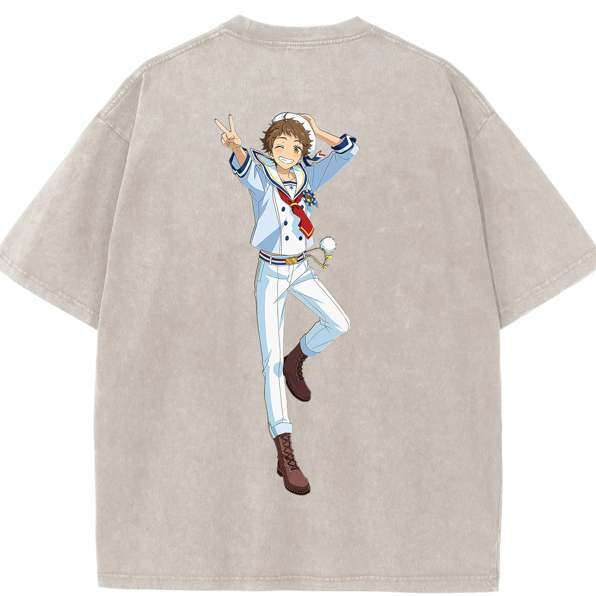 （画像用） あんさんぶるスターズ! Ensemble Stars 綿100% ヴィンテージ風 半袖Tシャツ（背面プリント）