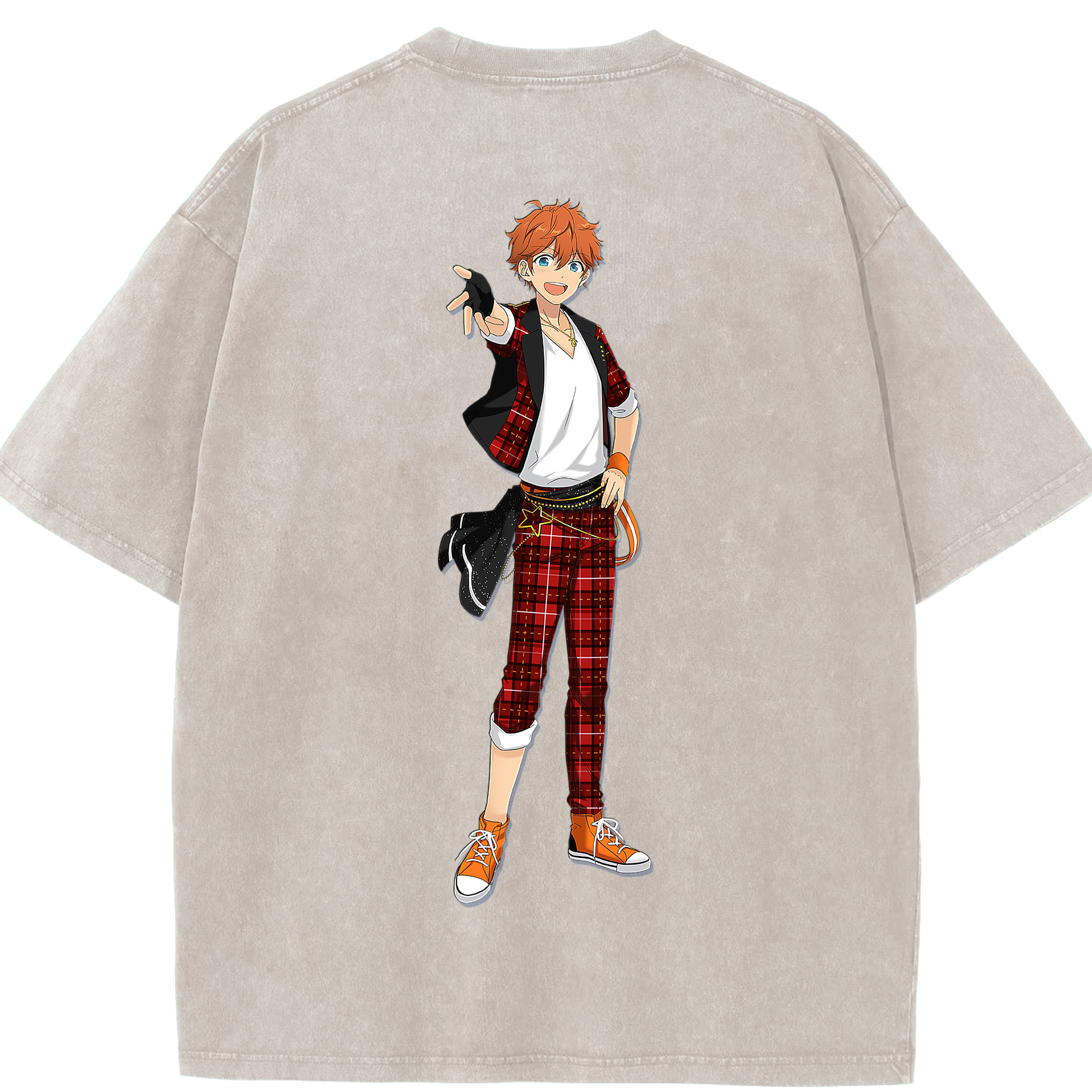 （画像用） あんさんぶるスターズ! Ensemble Stars 綿100% ヴィンテージ風 半袖Tシャツ（背面プリント）