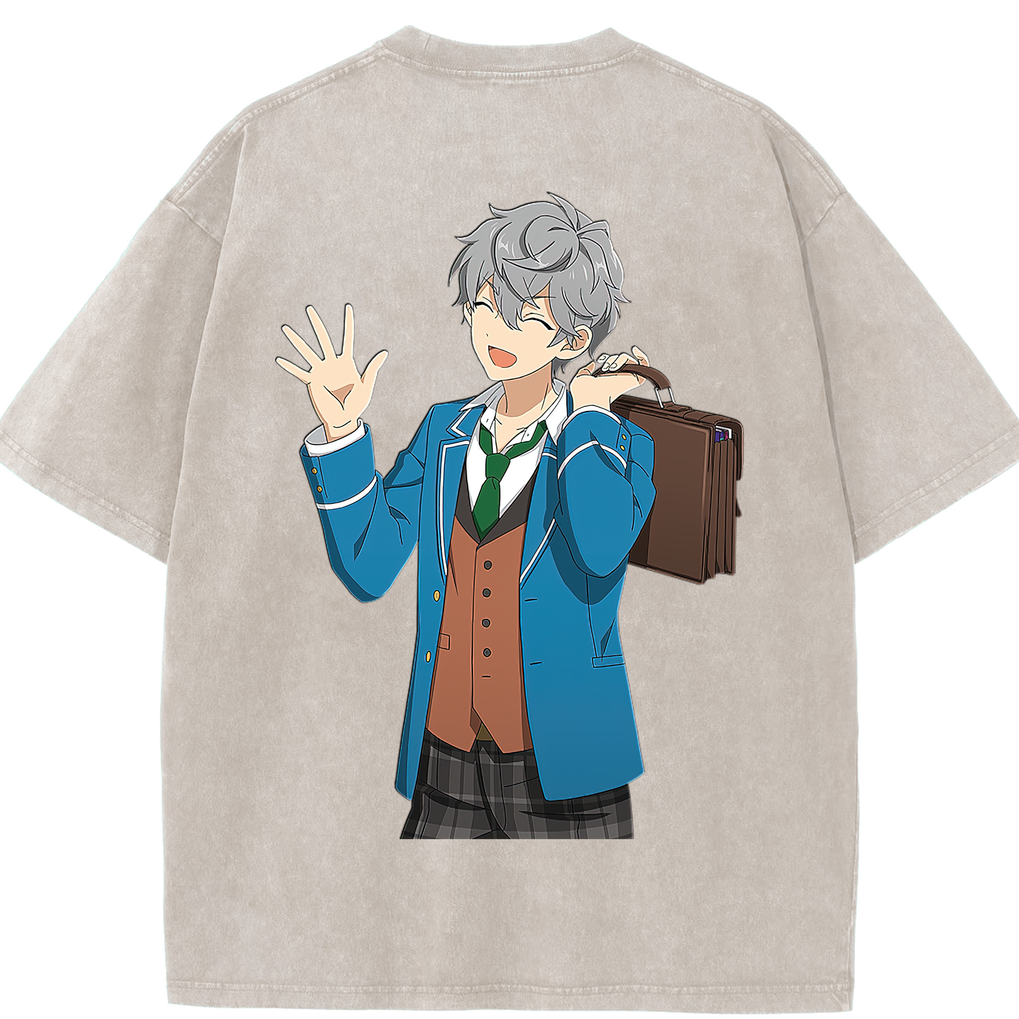 （画像用） あんさんぶるスターズ! Ensemble Stars 綿100% ヴィンテージ風 半袖Tシャツ（背面プリント）