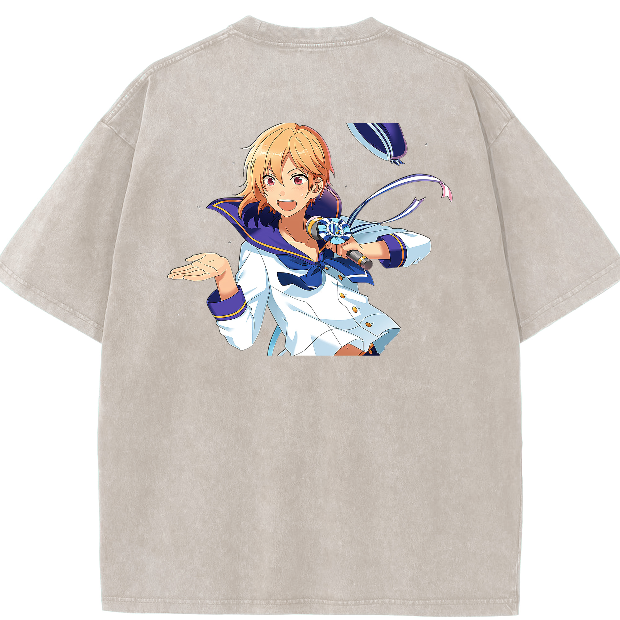 （画像用） あんさんぶるスターズ! Ensemble Stars 綿100% ヴィンテージ風 半袖Tシャツ（背面プリント）