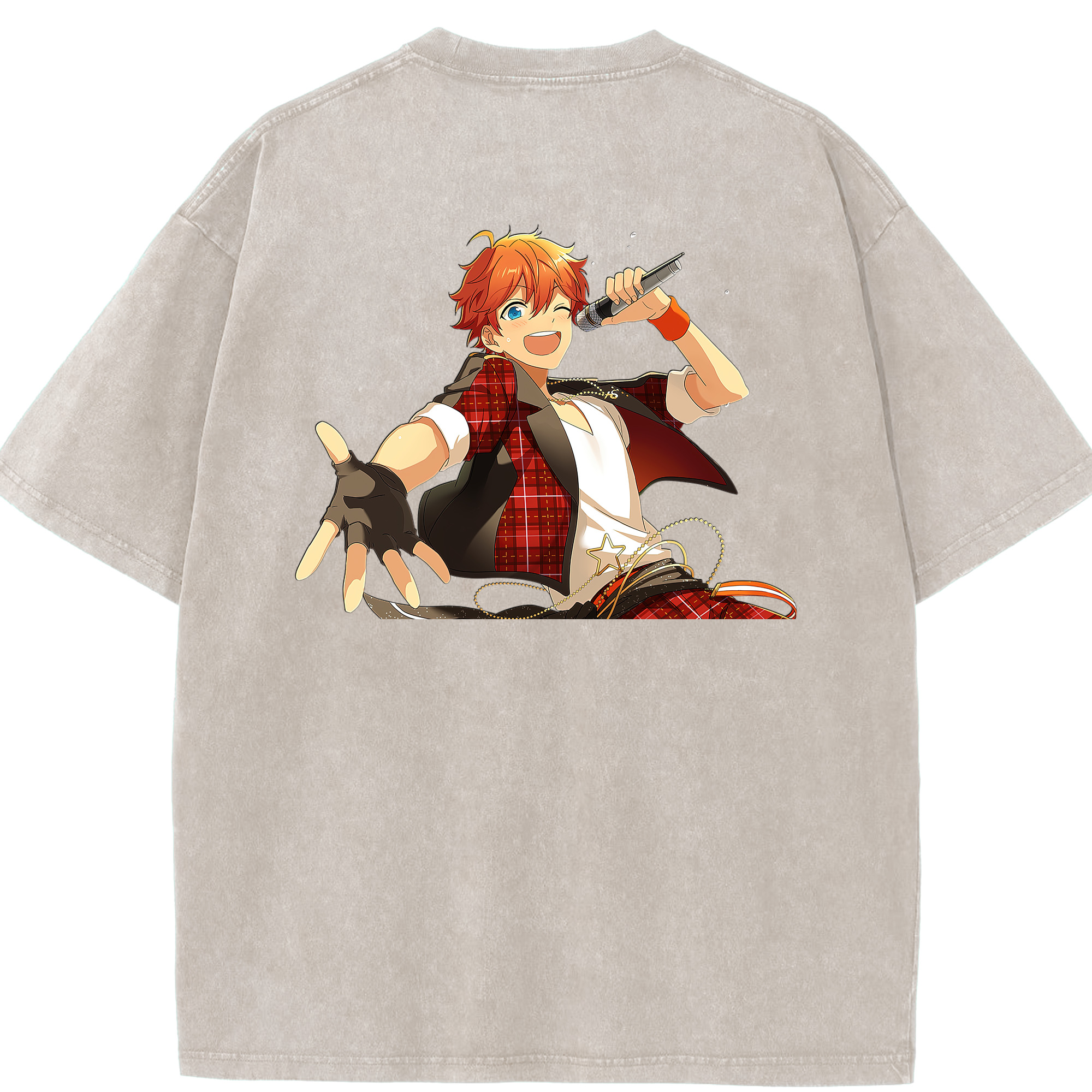 （画像用） あんさんぶるスターズ! Ensemble Stars 綿100% ヴィンテージ風 半袖Tシャツ（背面プリント）