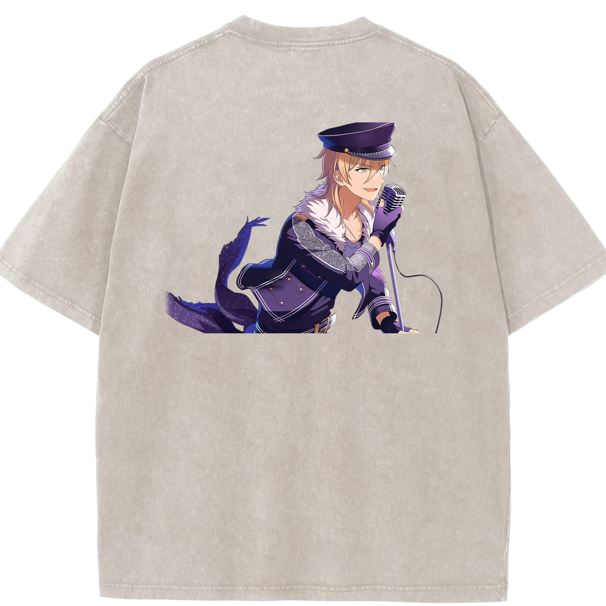 （画像用） あんさんぶるスターズ! Ensemble Stars 綿100% ヴィンテージ風 半袖Tシャツ（背面プリント）