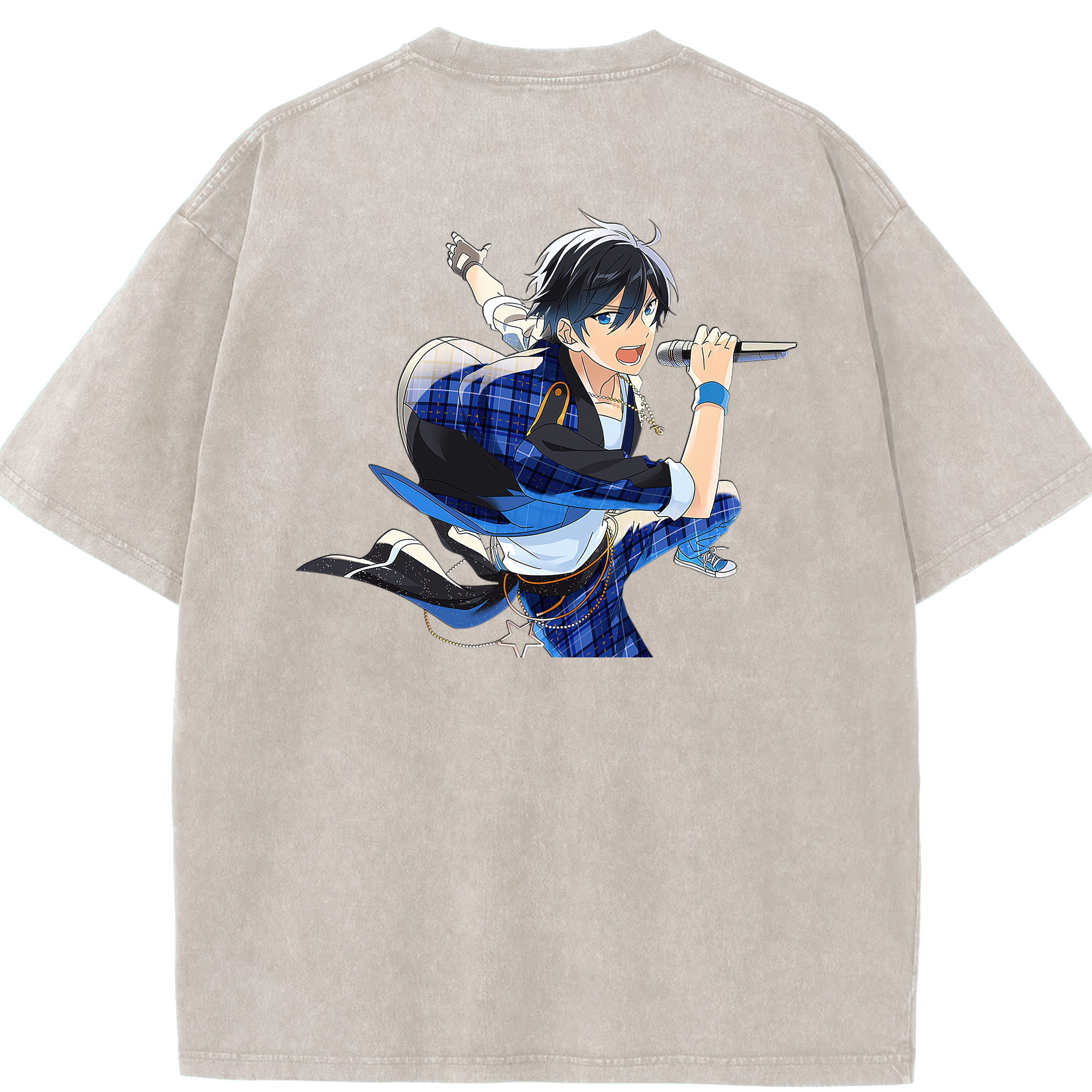 （画像用） あんさんぶるスターズ! Ensemble Stars 綿100% ヴィンテージ風 半袖Tシャツ（背面プリント）
