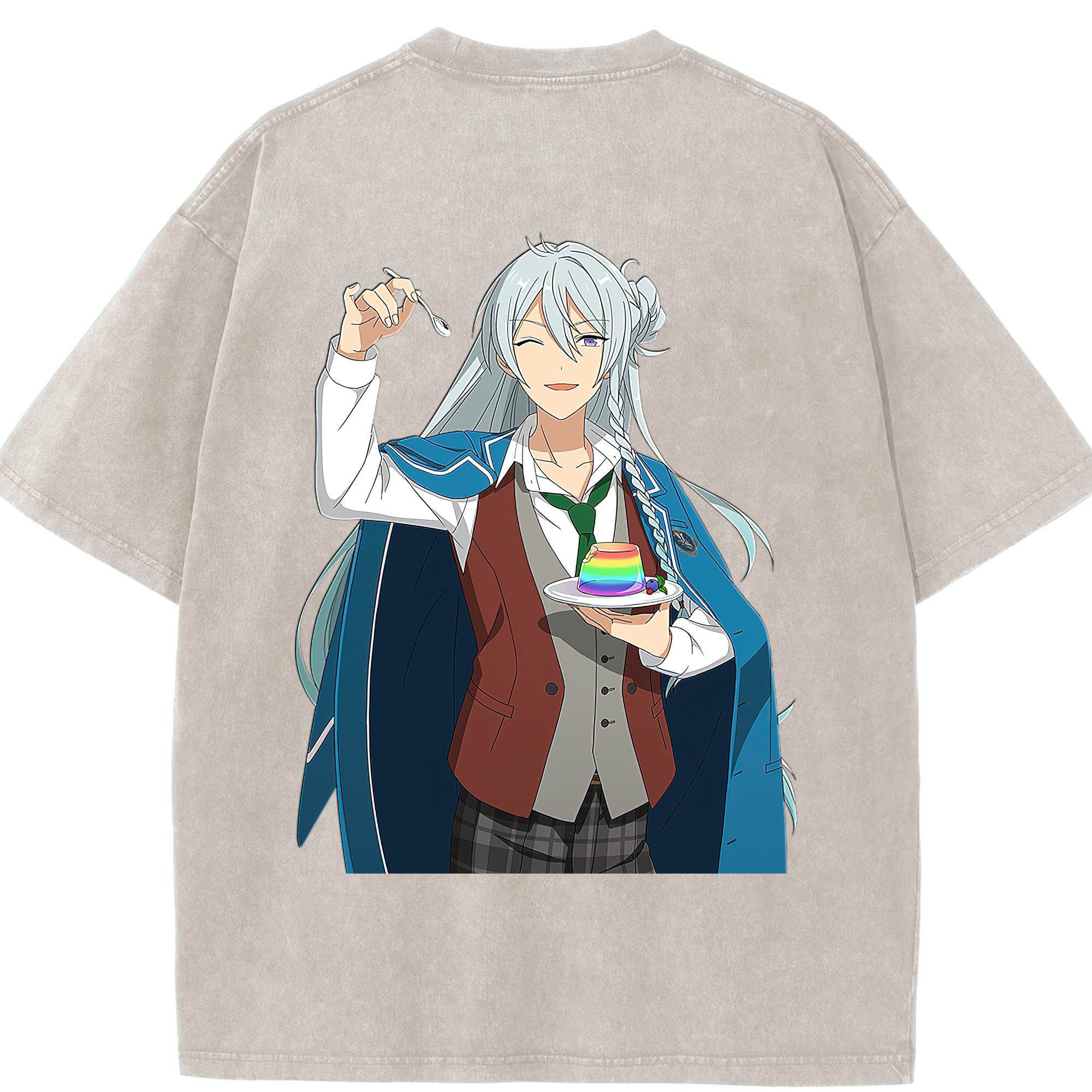 （画像用） あんさんぶるスターズ! Ensemble Stars 綿100% ヴィンテージ風 半袖Tシャツ（背面プリント）