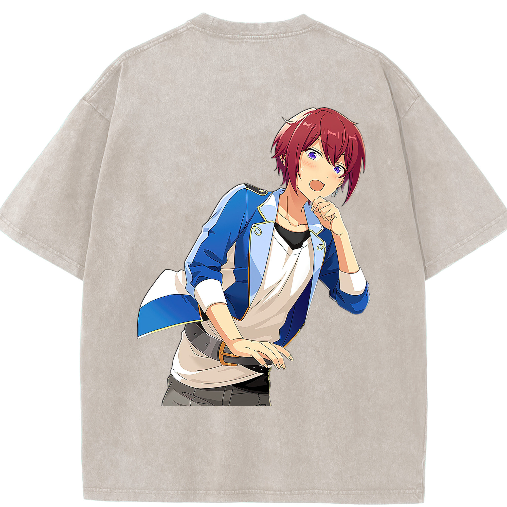（画像用） あんさんぶるスターズ! Ensemble Stars 綿100% ヴィンテージ風 半袖Tシャツ（背面プリント）