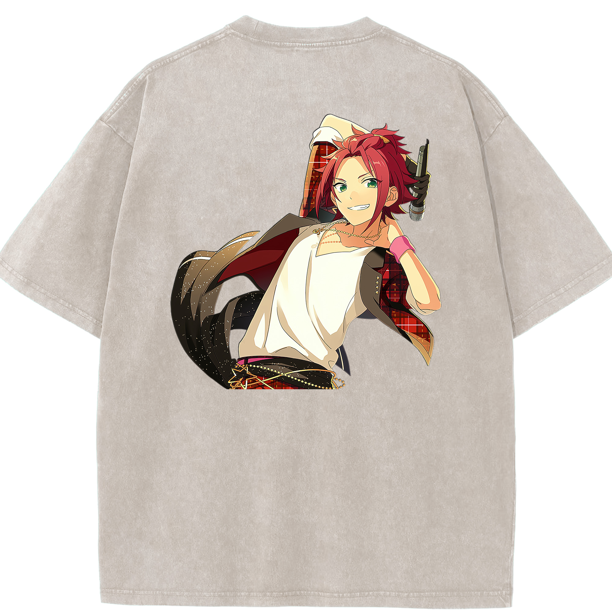 （画像用） あんさんぶるスターズ! Ensemble Stars 綿100% ヴィンテージ風 半袖Tシャツ（背面プリント）