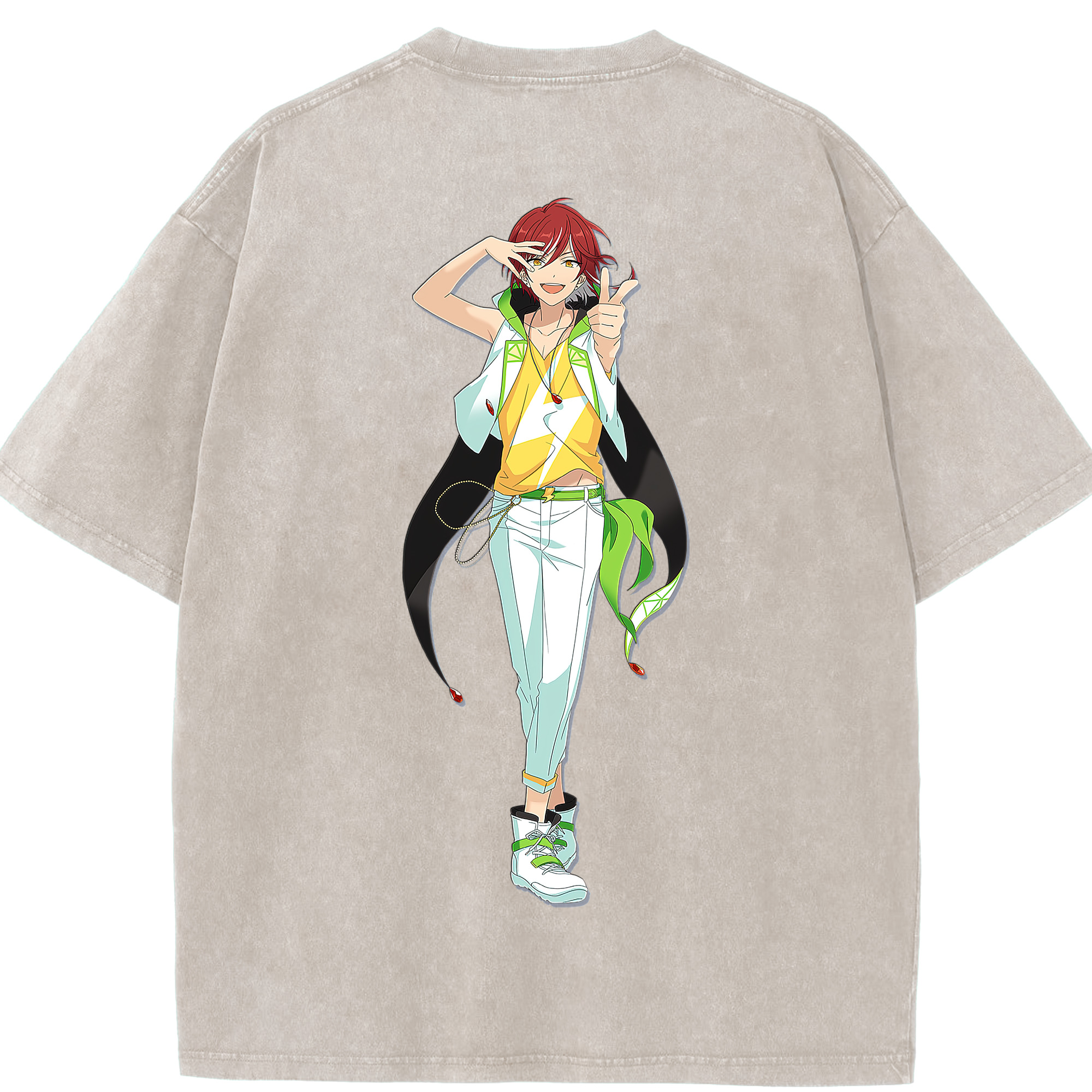 （画像用） あんさんぶるスターズ! Ensemble Stars 綿100% ヴィンテージ風 半袖Tシャツ（背面プリント）
