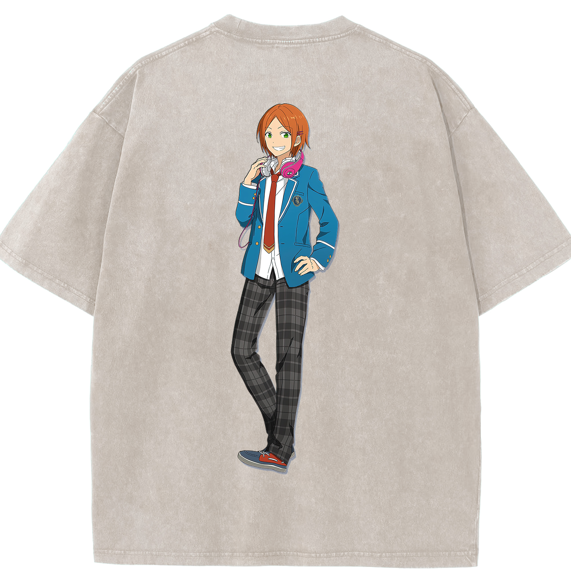 （画像用） あんさんぶるスターズ! Ensemble Stars 綿100% ヴィンテージ風 半袖Tシャツ（背面プリント）