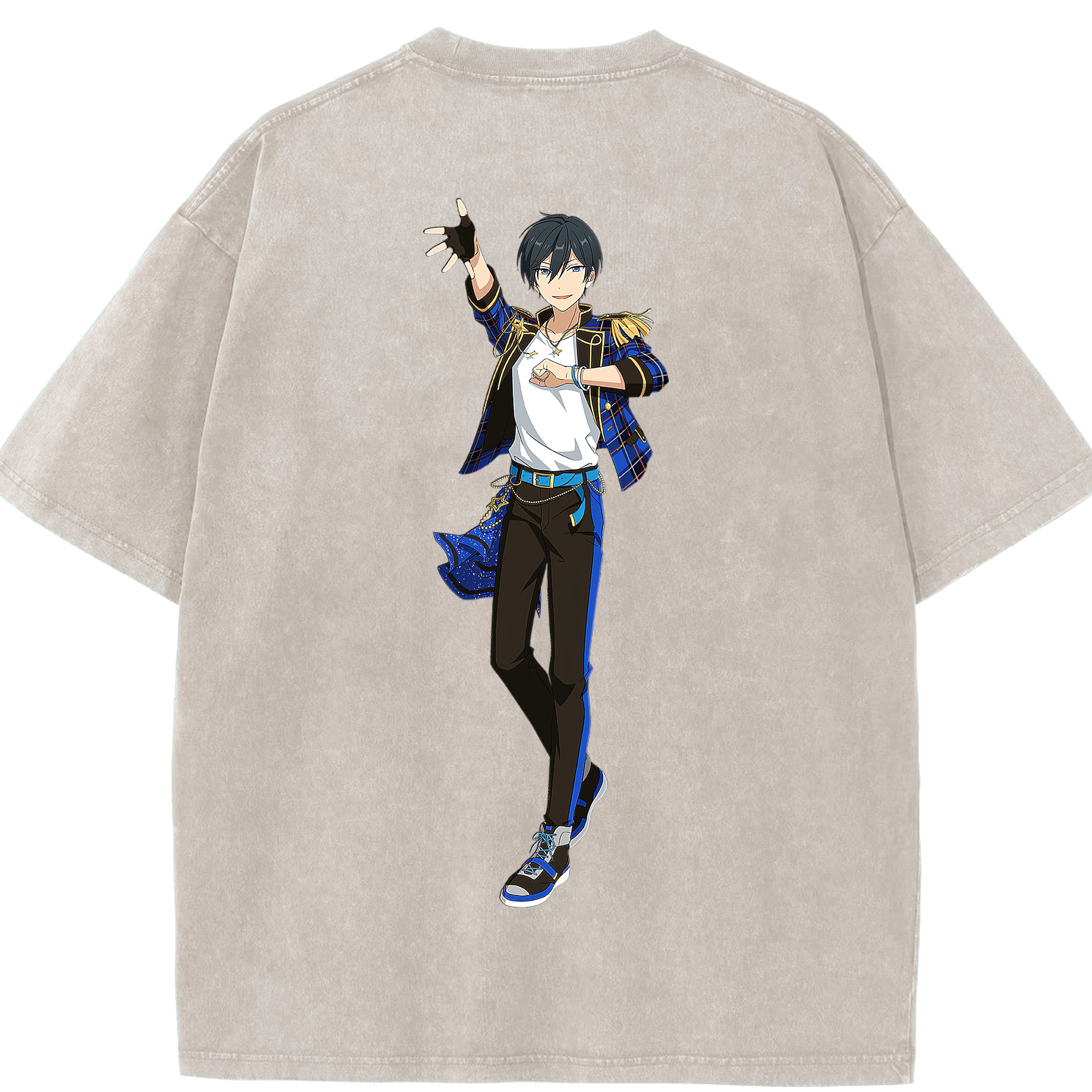 （画像用） あんさんぶるスターズ! Ensemble Stars 綿100% ヴィンテージ風 半袖Tシャツ（背面プリント）