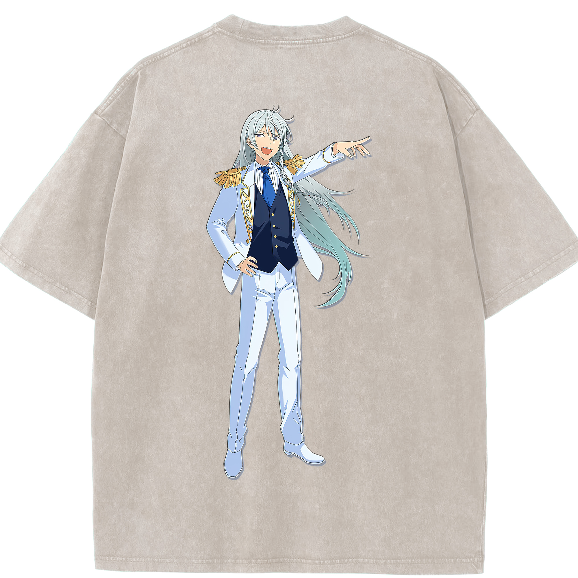（画像用） あんさんぶるスターズ! Ensemble Stars 綿100% ヴィンテージ風 半袖Tシャツ（背面プリント）