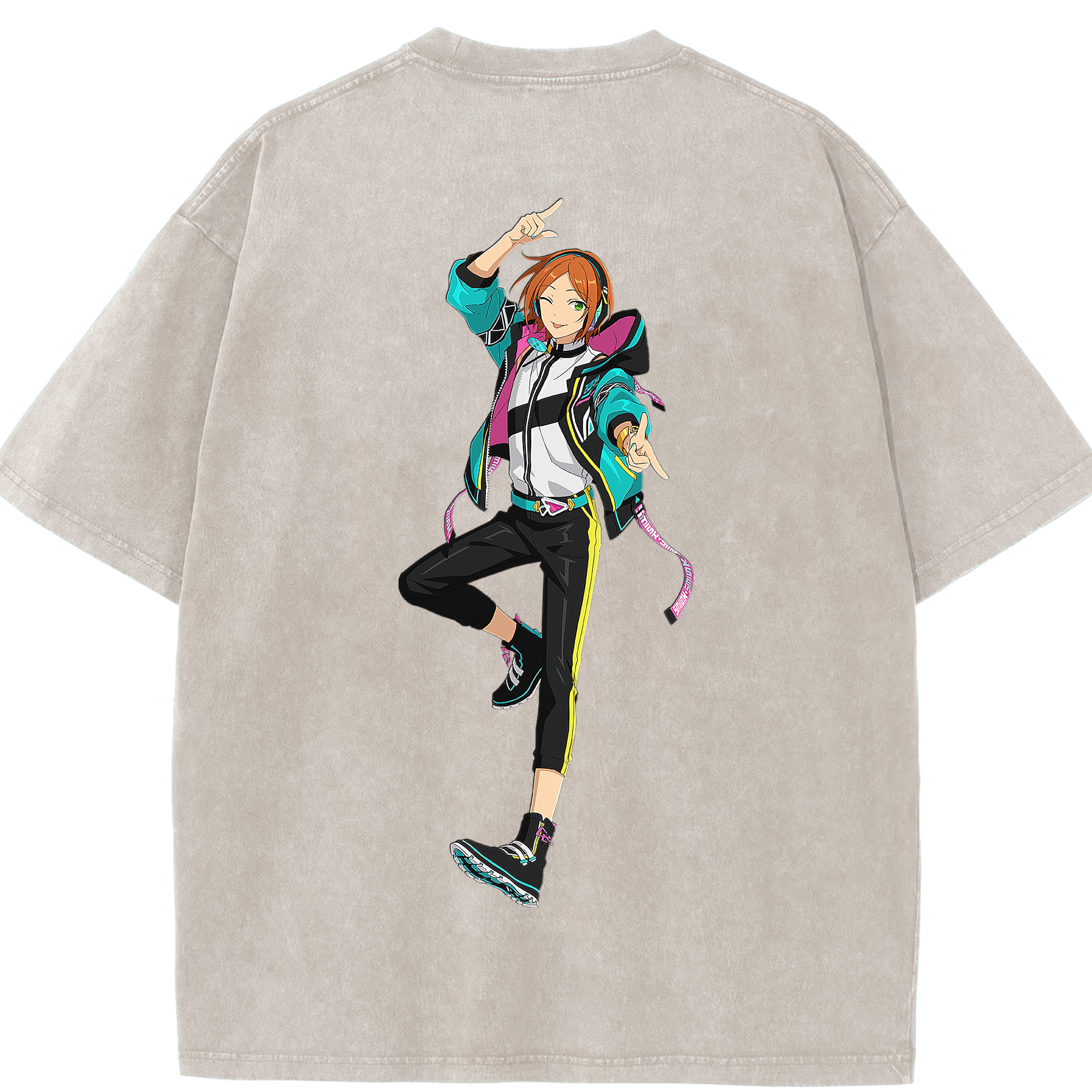 （画像用） あんさんぶるスターズ! Ensemble Stars 綿100% ヴィンテージ風 半袖Tシャツ（背面プリント）