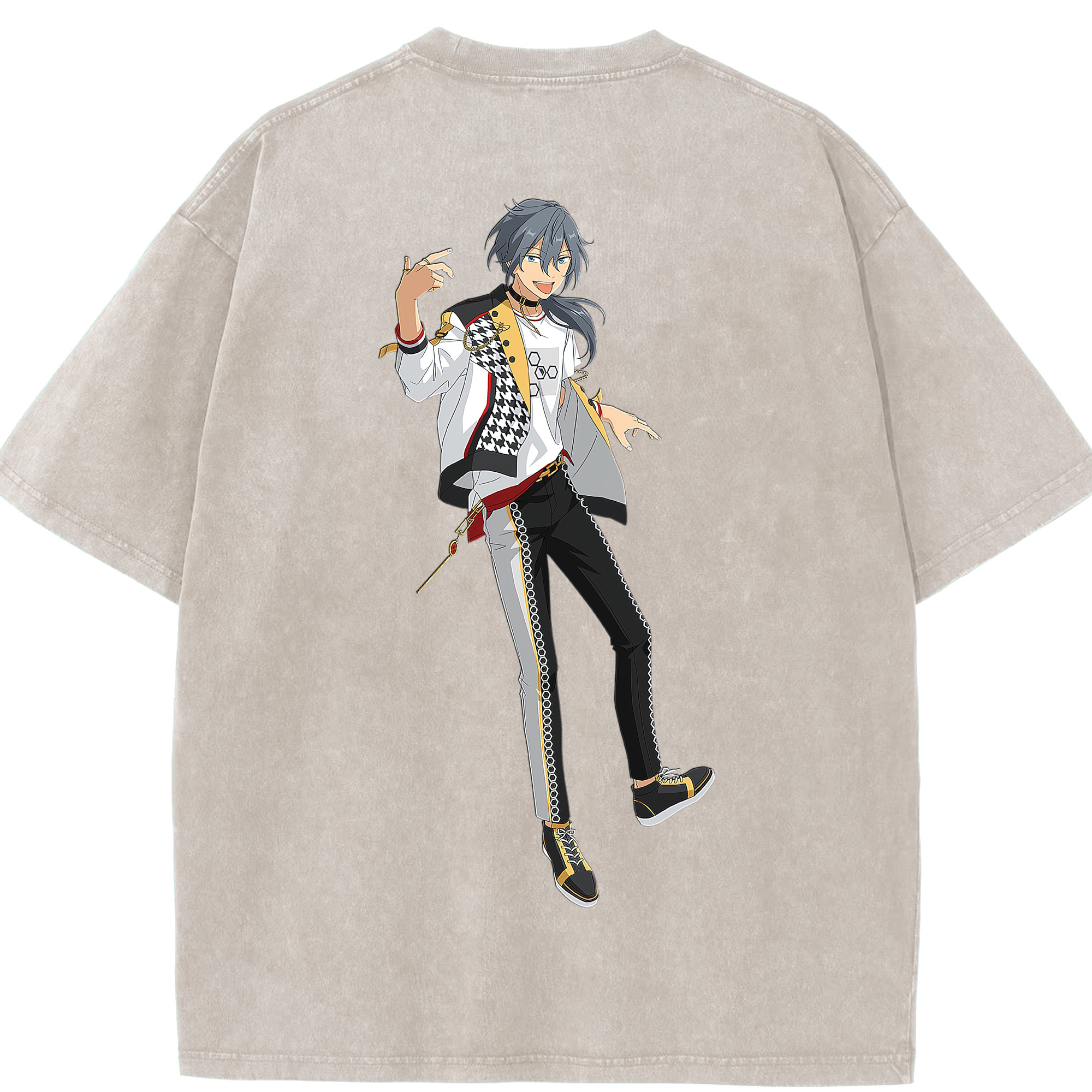 （画像用） あんさんぶるスターズ! Ensemble Stars 綿100% ヴィンテージ風 半袖Tシャツ（背面プリント）