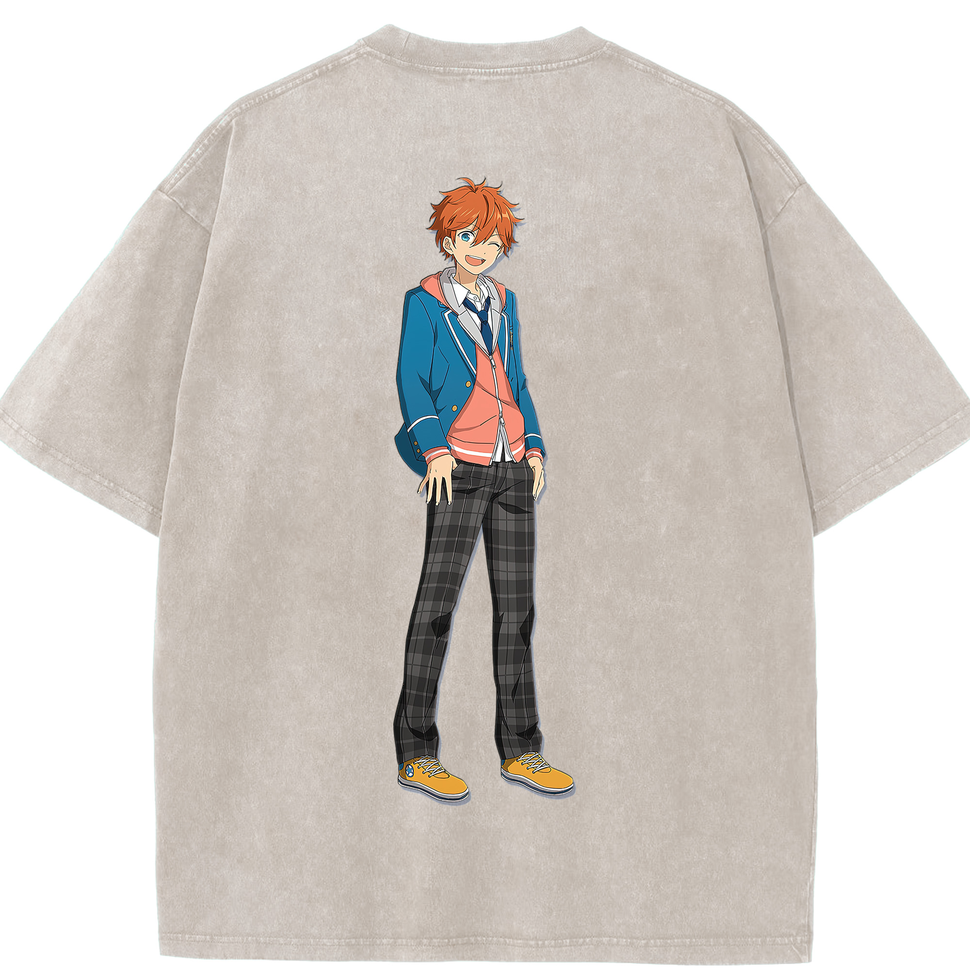 （画像用） あんさんぶるスターズ! Ensemble Stars 綿100% ヴィンテージ風 半袖Tシャツ（背面プリント）