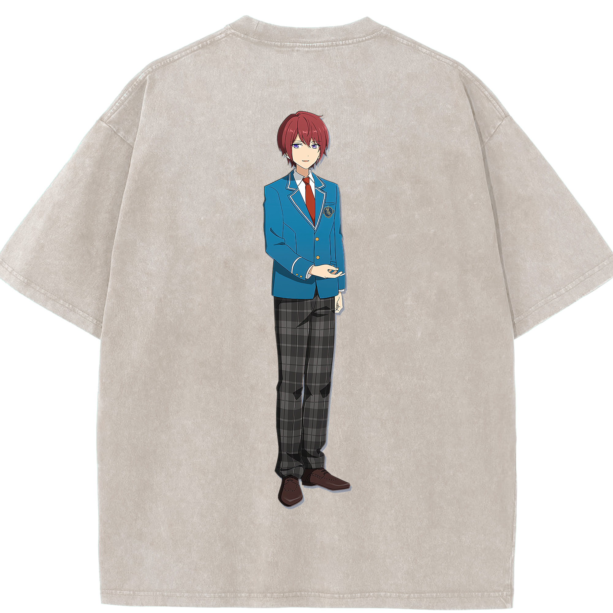 （画像用） あんさんぶるスターズ! Ensemble Stars 綿100% ヴィンテージ風 半袖Tシャツ（背面プリント）