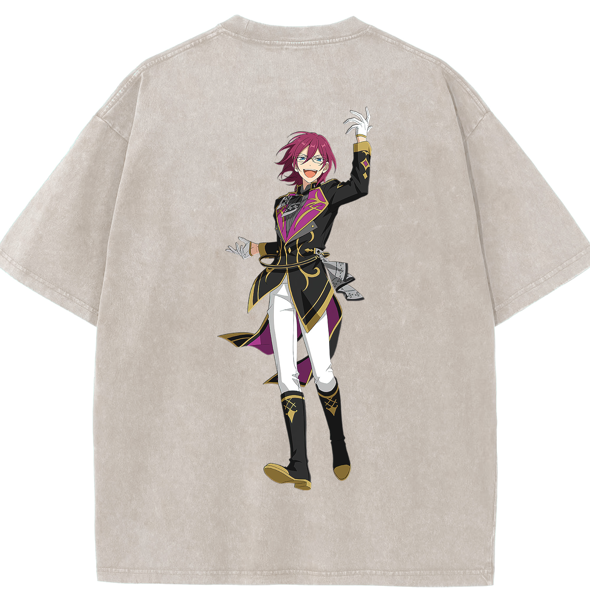 （画像用） あんさんぶるスターズ! Ensemble Stars 綿100% ヴィンテージ風 半袖Tシャツ（背面プリント）
