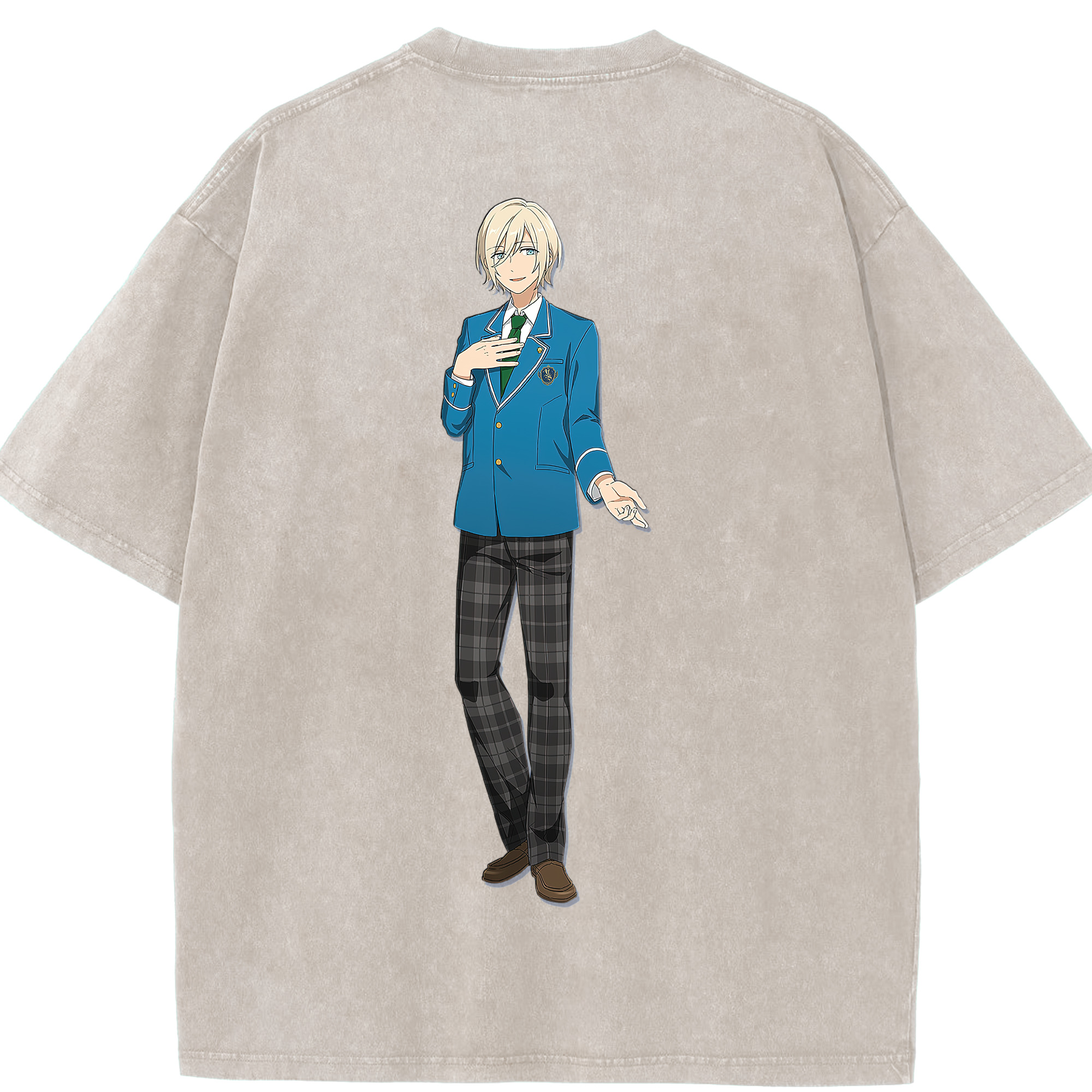 （画像用） あんさんぶるスターズ! Ensemble Stars 綿100% ヴィンテージ風 半袖Tシャツ（背面プリント）