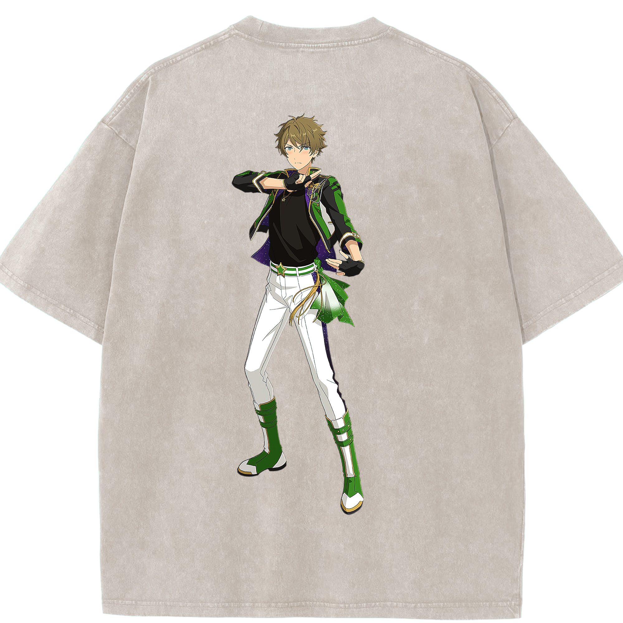 （画像用） あんさんぶるスターズ! Ensemble Stars 綿100% ヴィンテージ風 半袖Tシャツ（背面プリント）