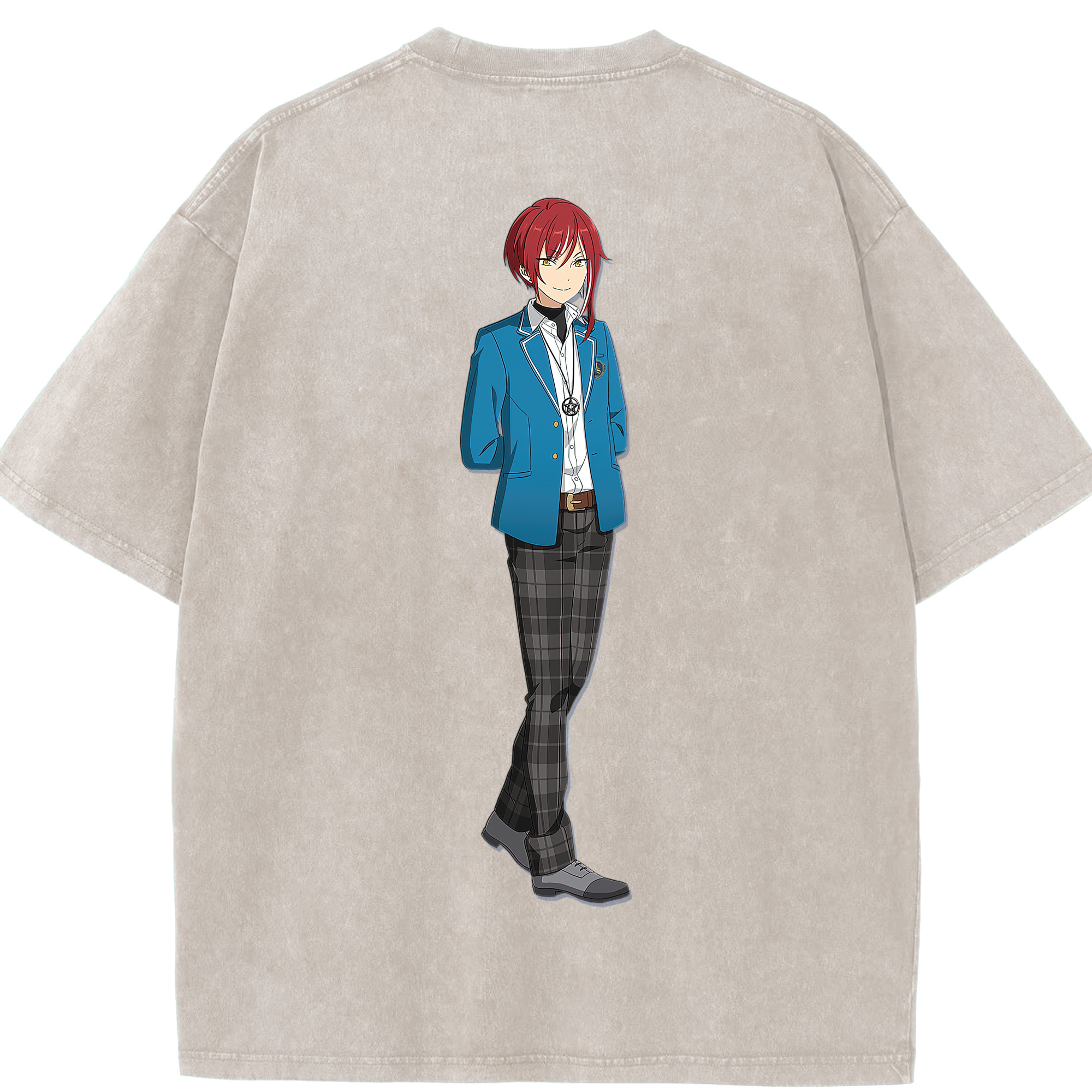 （画像用） あんさんぶるスターズ! Ensemble Stars 綿100% ヴィンテージ風 半袖Tシャツ（背面プリント）