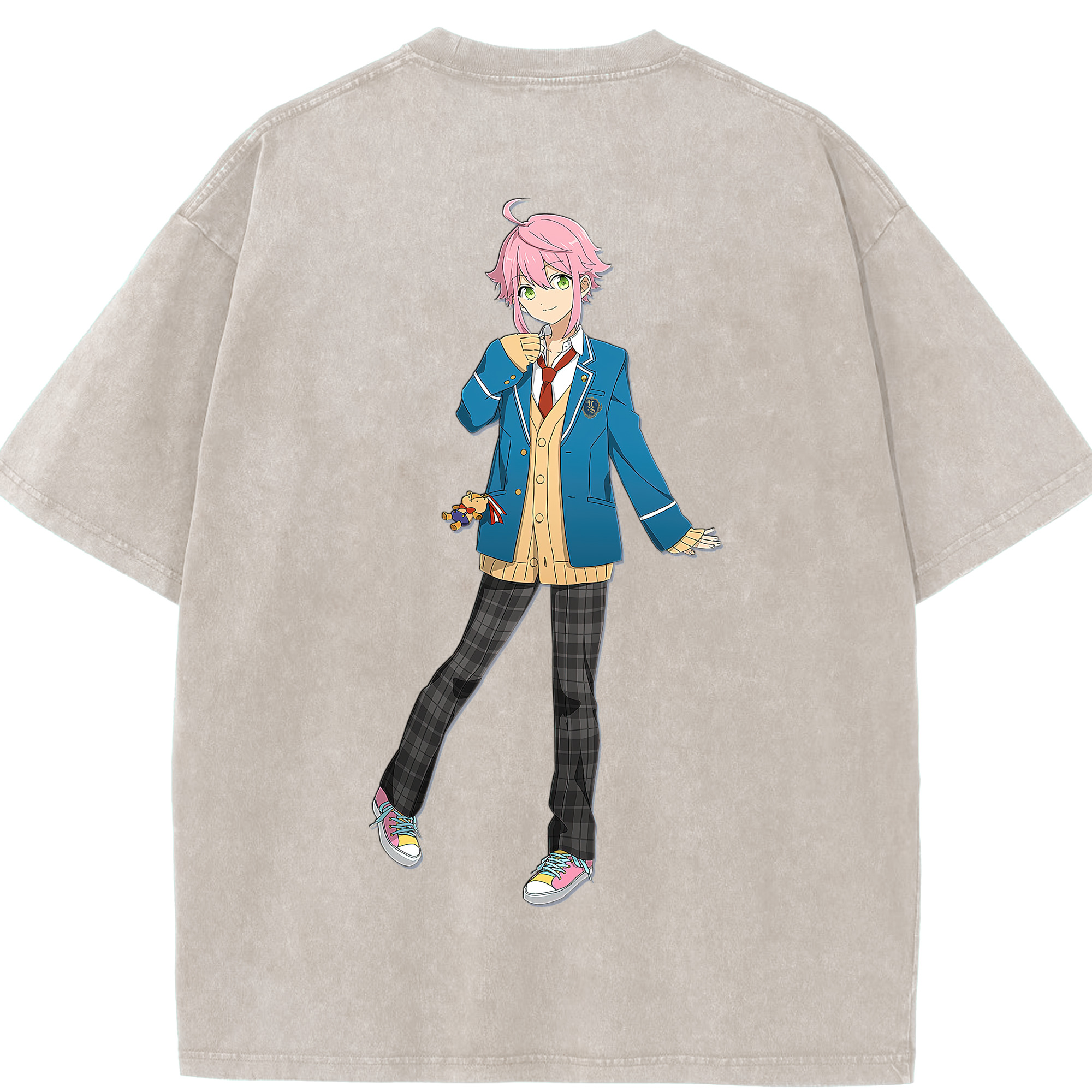 （画像用） あんさんぶるスターズ! Ensemble Stars 綿100% ヴィンテージ風 半袖Tシャツ（背面プリント）
