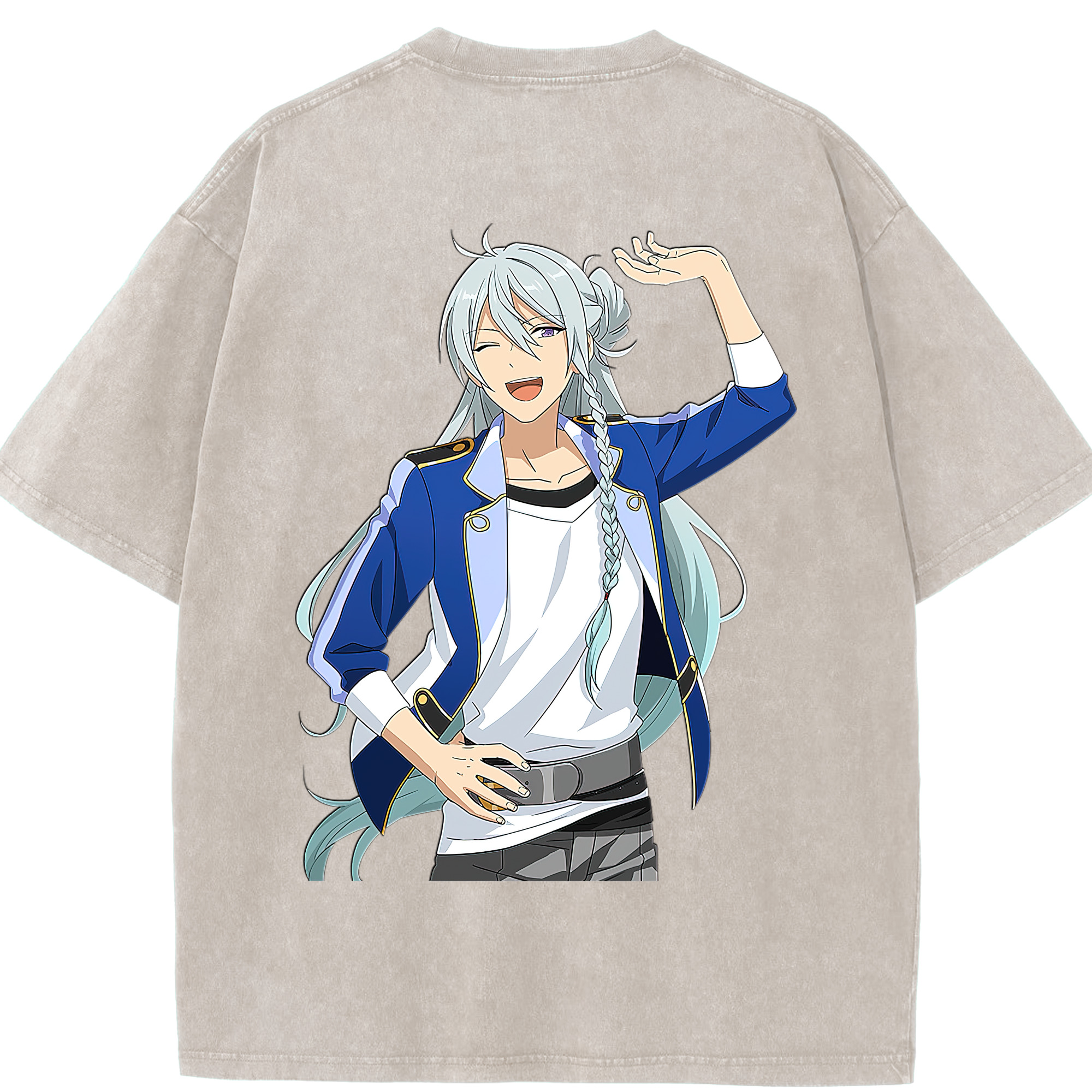 （画像用） あんさんぶるスターズ! Ensemble Stars 綿100% ヴィンテージ風 半袖Tシャツ（背面プリント）