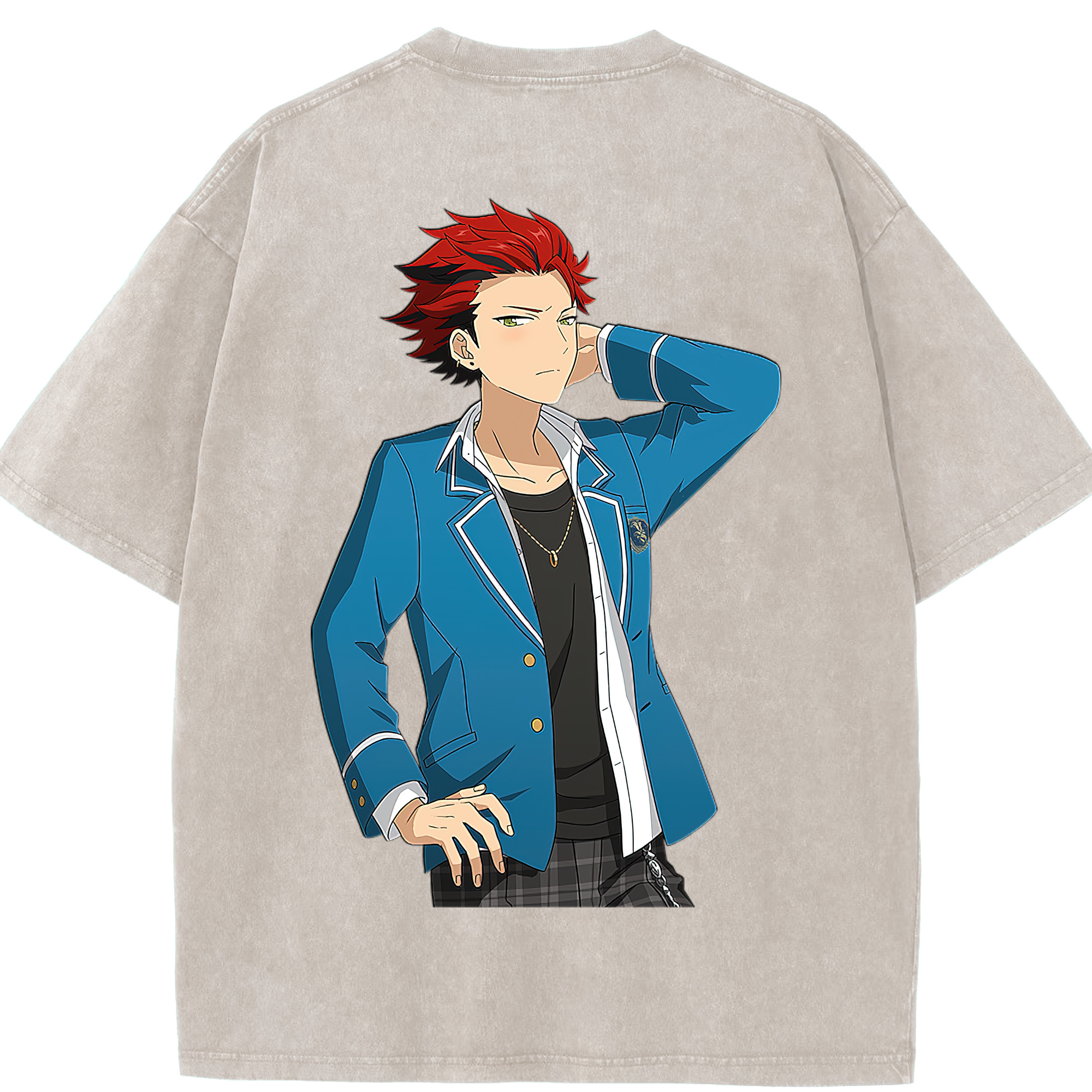 （画像用） あんさんぶるスターズ! Ensemble Stars 綿100% ヴィンテージ風 半袖Tシャツ（背面プリント）