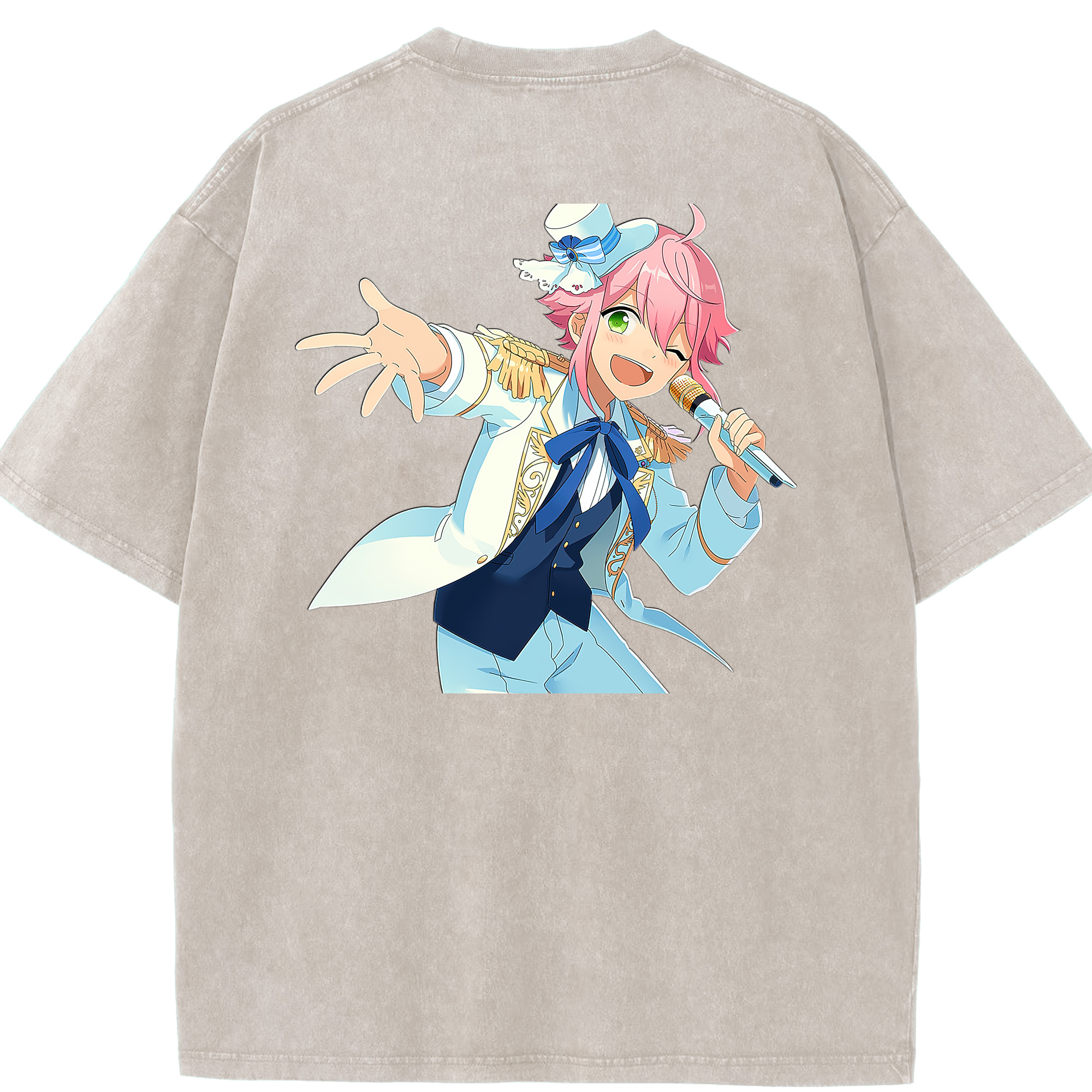 （画像用） あんさんぶるスターズ! Ensemble Stars 綿100% ヴィンテージ風 半袖Tシャツ（背面プリント）