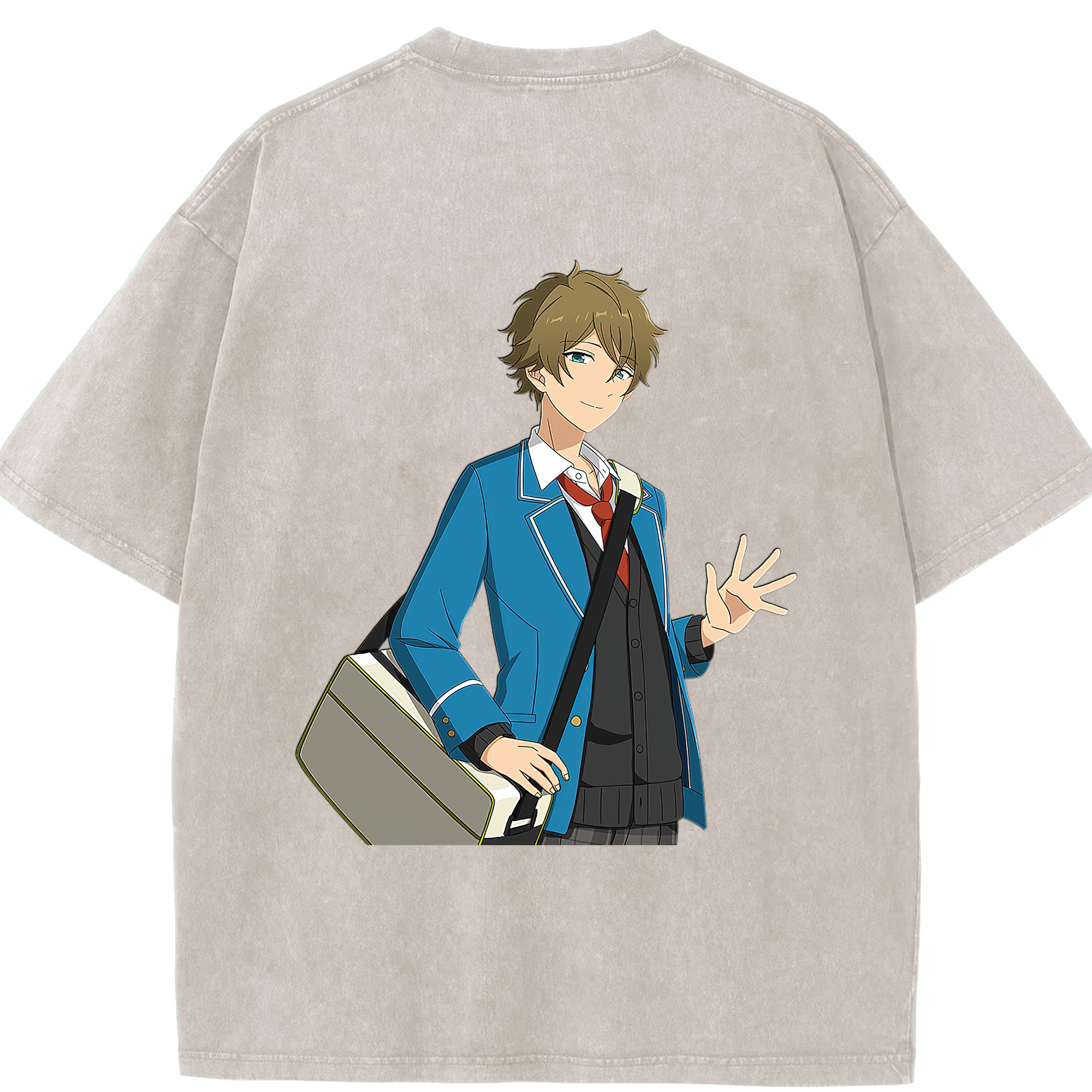 （画像用） あんさんぶるスターズ! Ensemble Stars 綿100% ヴィンテージ風 半袖Tシャツ（背面プリント）