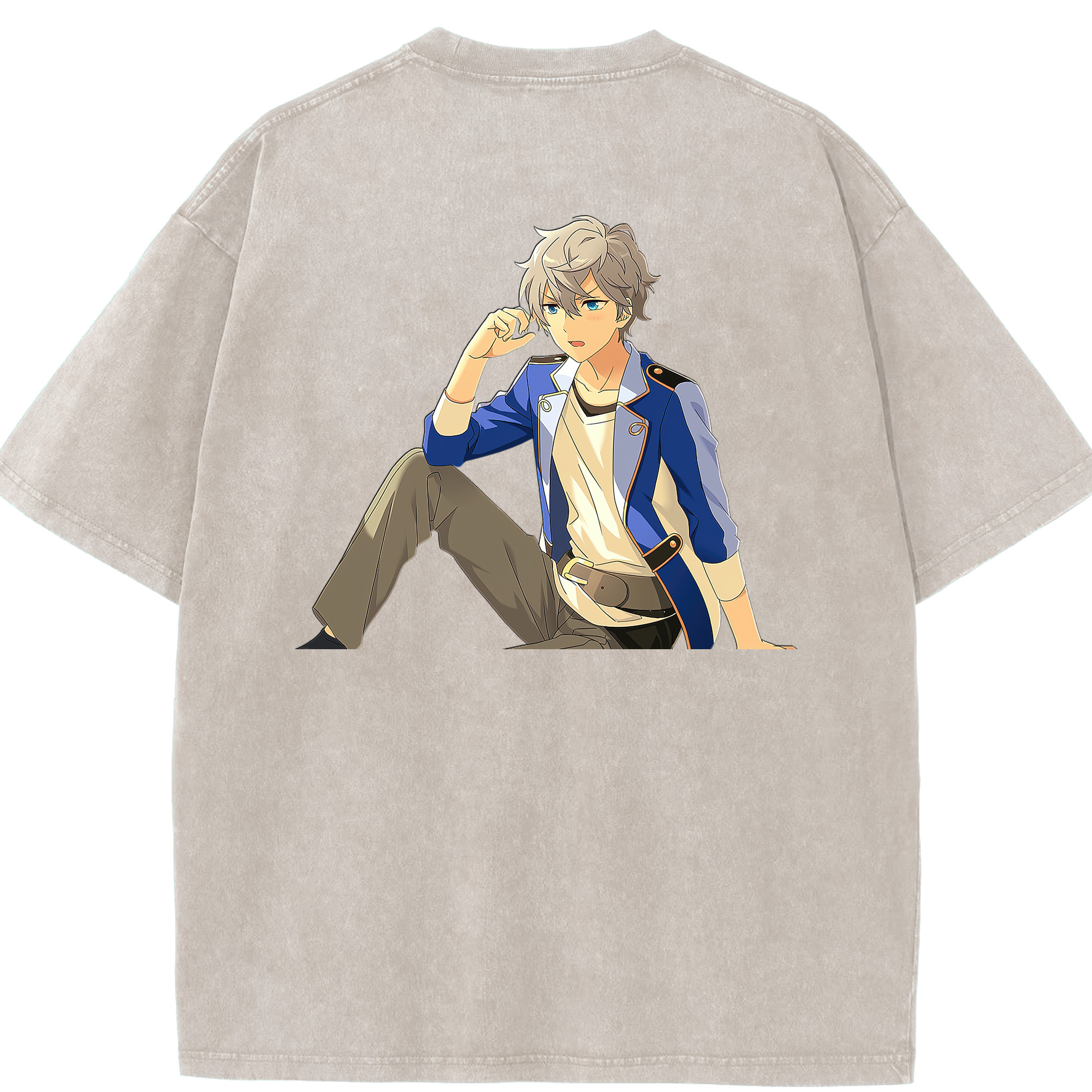 （画像用） あんさんぶるスターズ! Ensemble Stars 綿100% ヴィンテージ風 半袖Tシャツ（背面プリント）